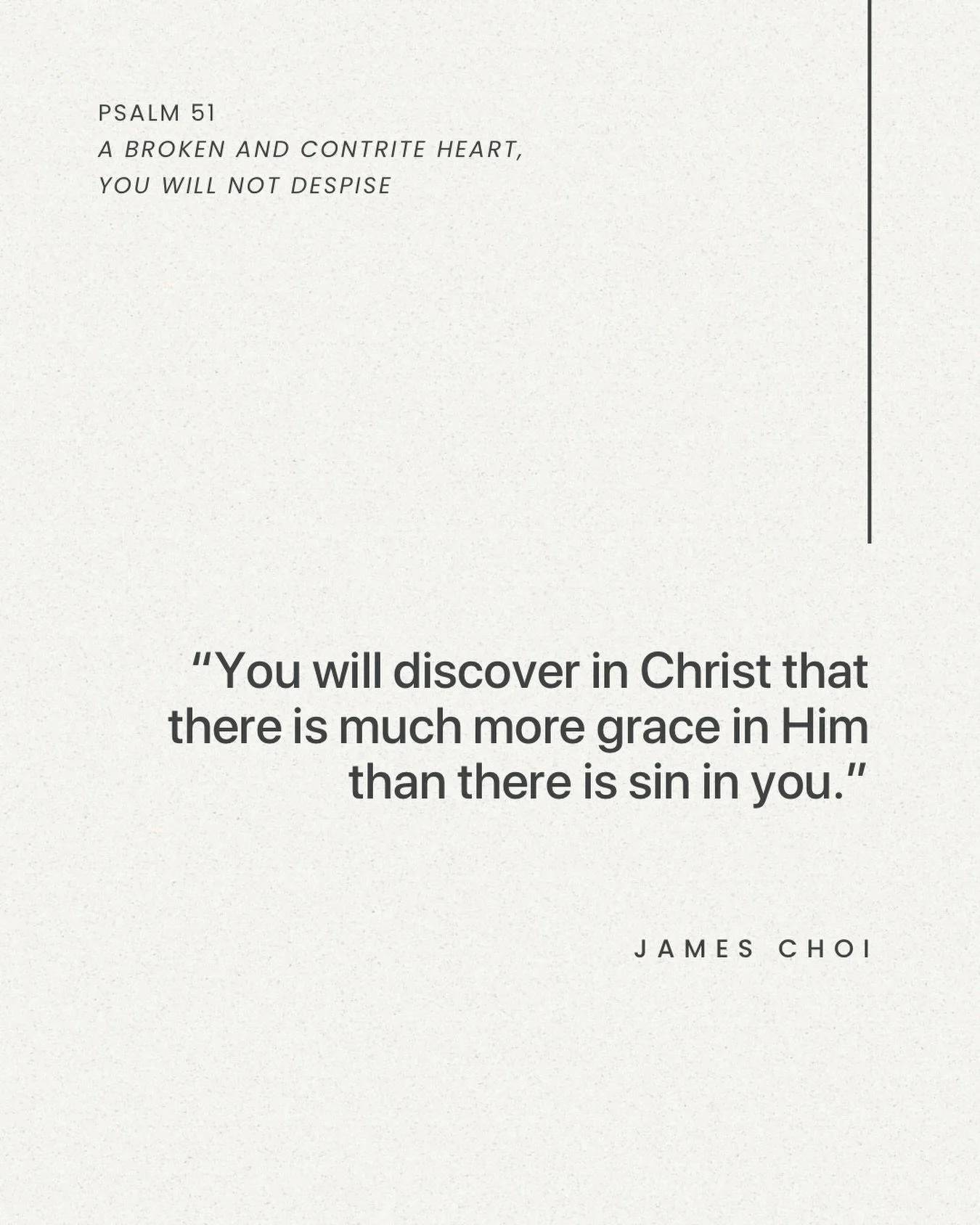 From Sunday&rsquo;s sermon &ldquo;A Broken and Contrite Heart, You Will Not Despise&rdquo; on Psalm 51.

Listen to the full sermon on our website, Spotify, or Apple Podcasts.