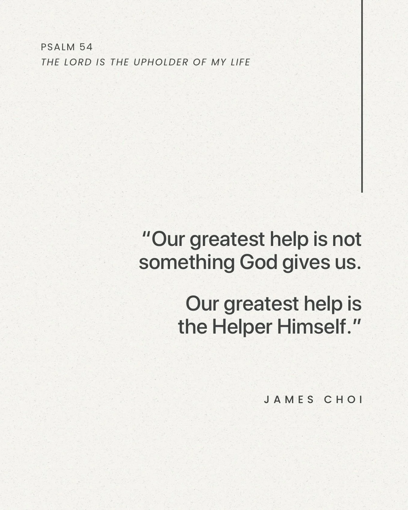From Sunday&rsquo;s sermon &ldquo;The Lord Is the Upholder of My Life&rdquo; on Psalm 54.

Listen to the full sermon on our website, Spotify, or Apple Podcasts.