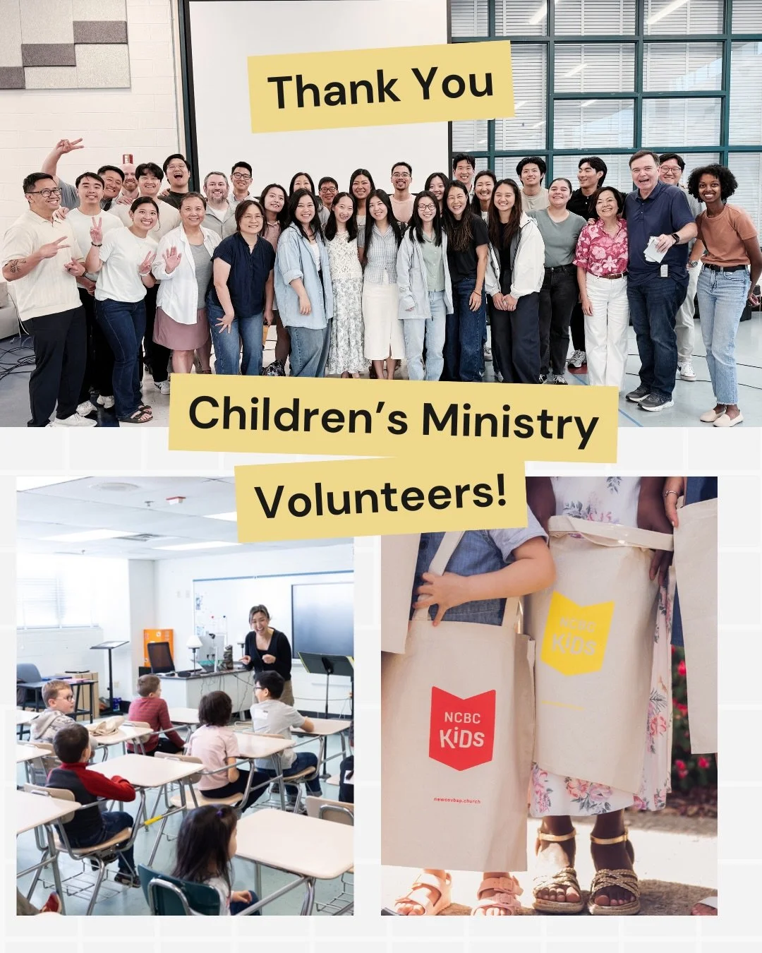As our church has grown, so has our Children&rsquo;s Ministry! We praise God for every child He has entrusted to our church, and we&rsquo;re especially thankful for the faithful volunteers who serve them each week.

Thank you to every CM volunteer fo