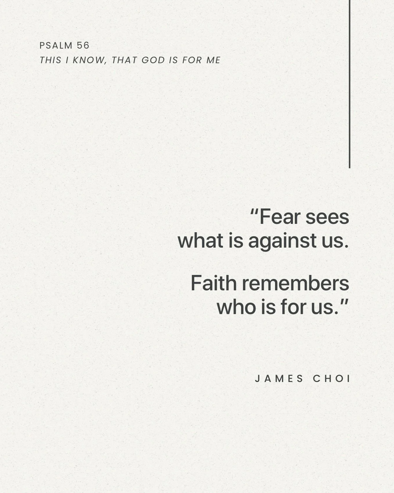 From Sunday&rsquo;s sermon &ldquo;This I Know, That God Is for Me&rdquo; on Psalm 56.

Listen to the full sermon on our website, Spotify, or Apple Podcasts.