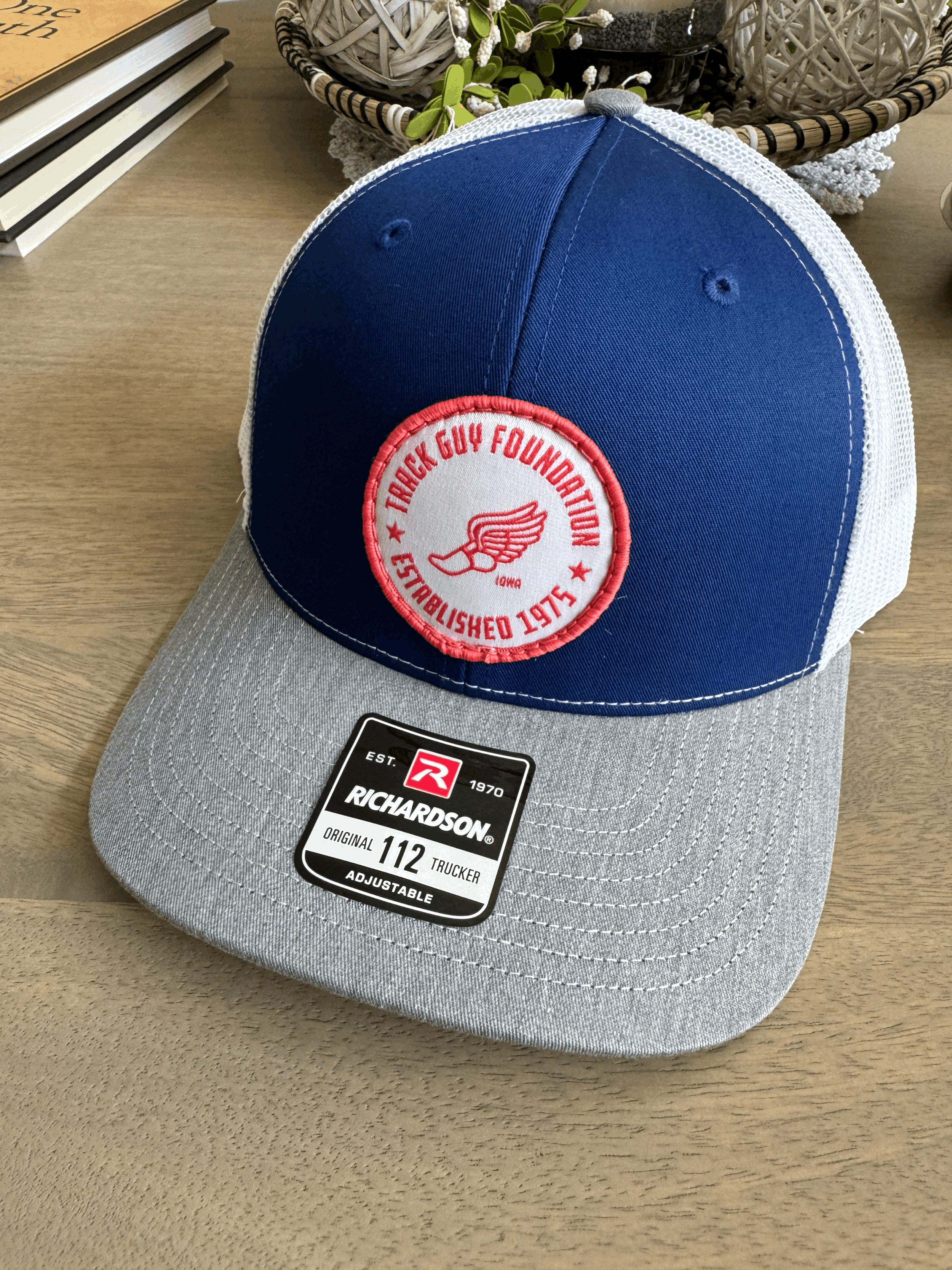 Track Guy - Royal Blue, Gray and White Mesh Hat