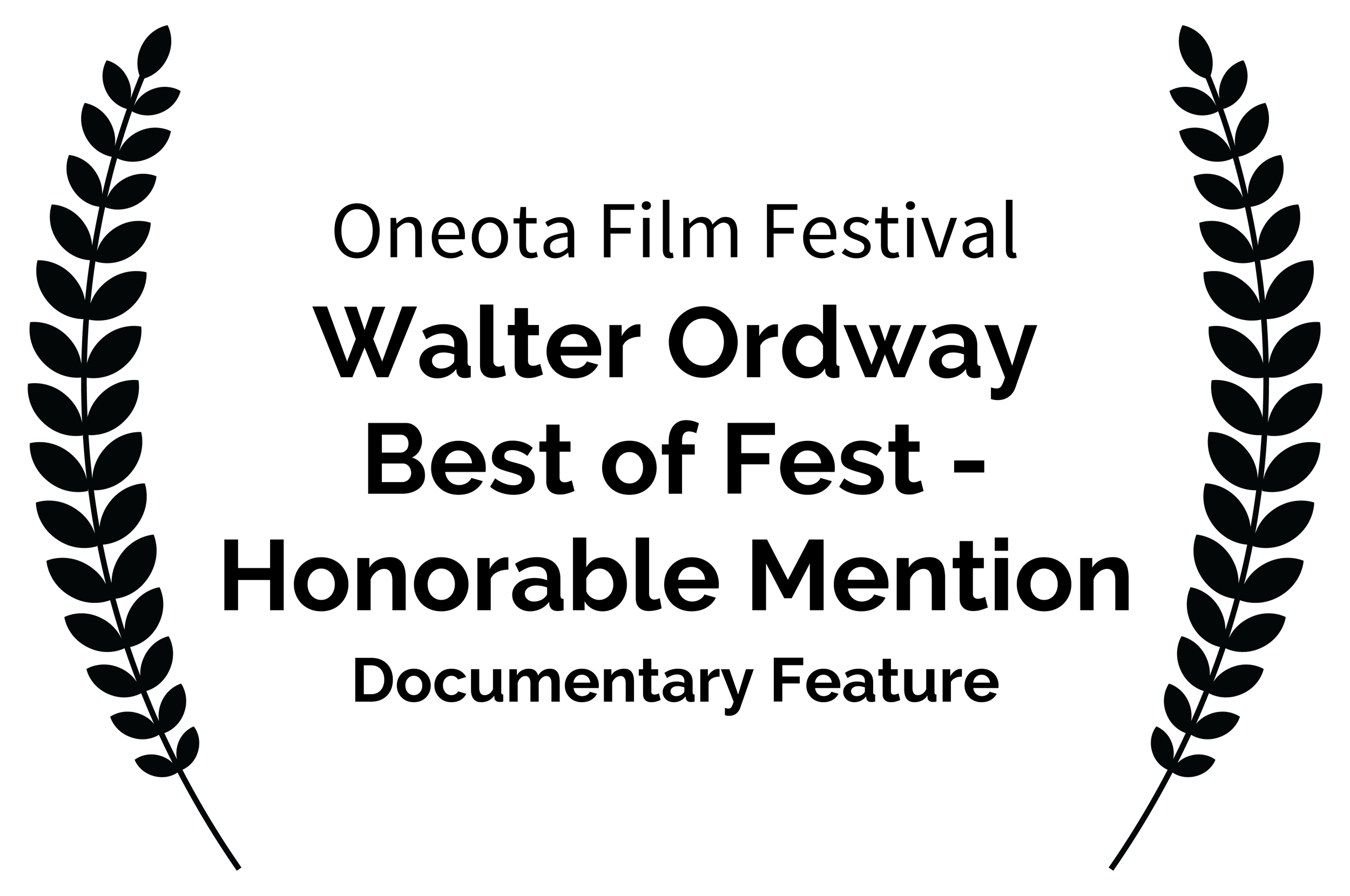 Oneota Film Festival Walter Ordway Best of Fest Honorable Mention Documentary Laurel