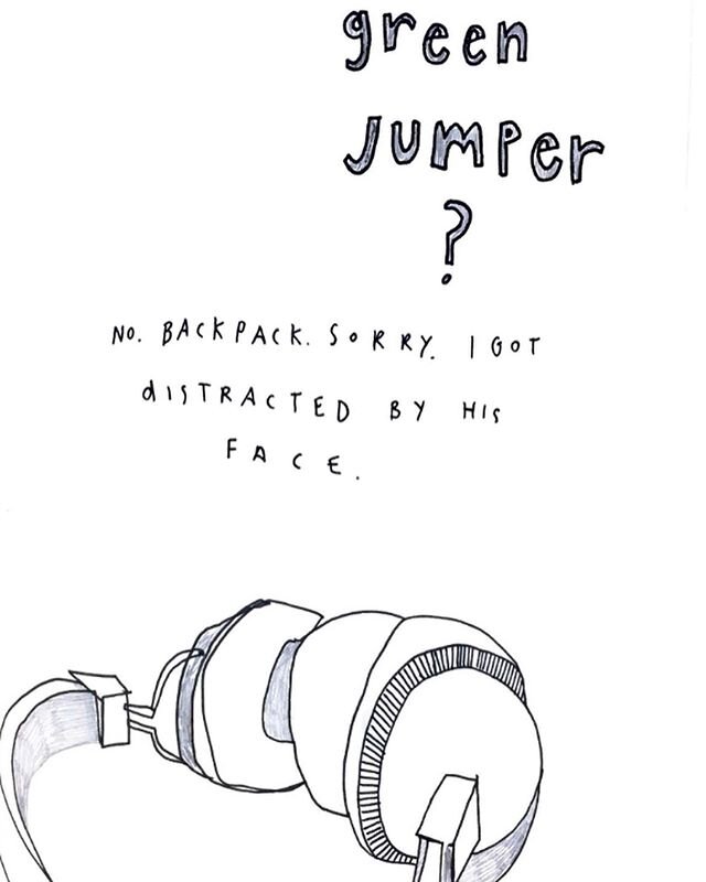 a few sketchbook scans from various sketchbooks. I have sketchbooks and sketchbooks filled with little drawings and snippets of text, often the first thing I hear when the drawing is done. A few of these can be found on my website but I wonder if you