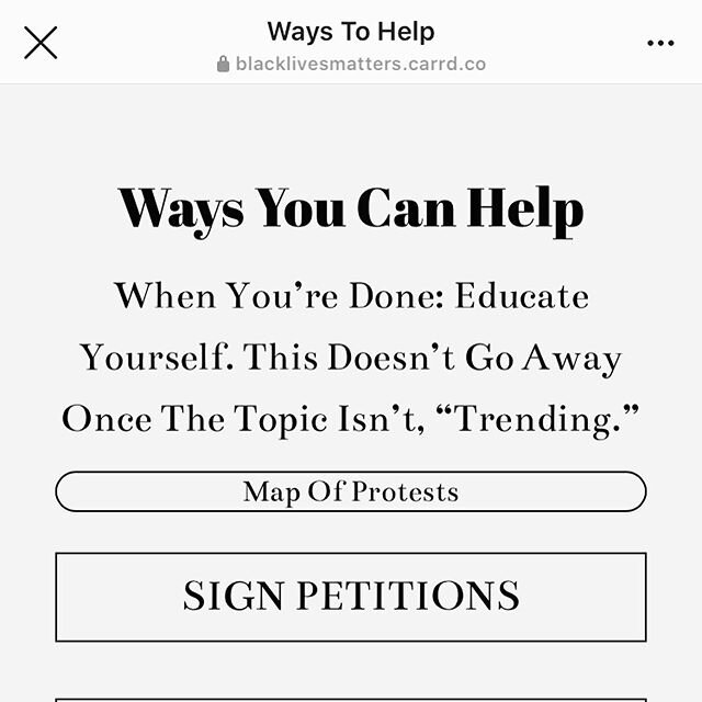 The link in my bio is a great resource for petitions and places to donate I really recommend checking it out. We need to reflect, educate, share and sign. Donate if you are able to do so! #blacklivesmatter