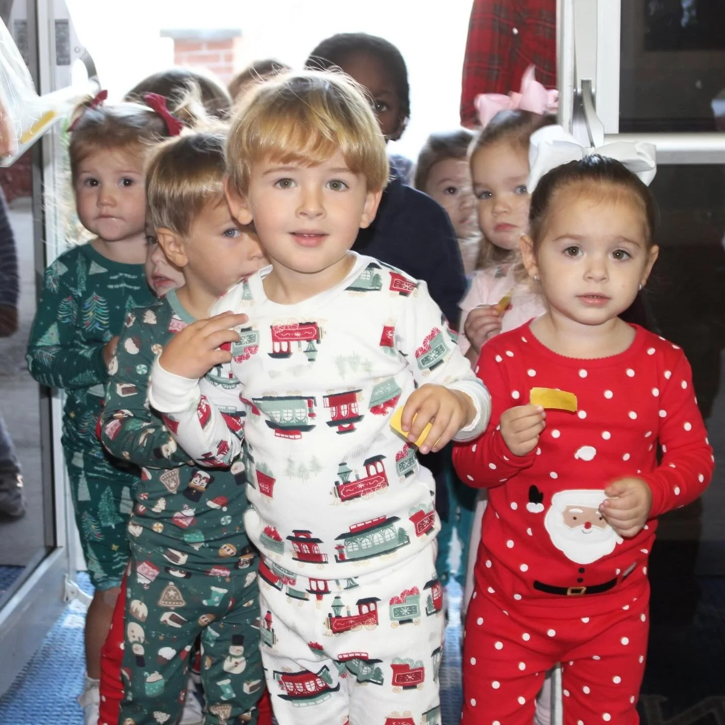 All aboard! 🚂

Our PK2 students wore their favorite holiday pajamas for a special Polar Express themed day.

Starting with a &ldquo;train ride&rdquo; across campus, train whistles included, the kids were so excited to meet the conductor and get thei