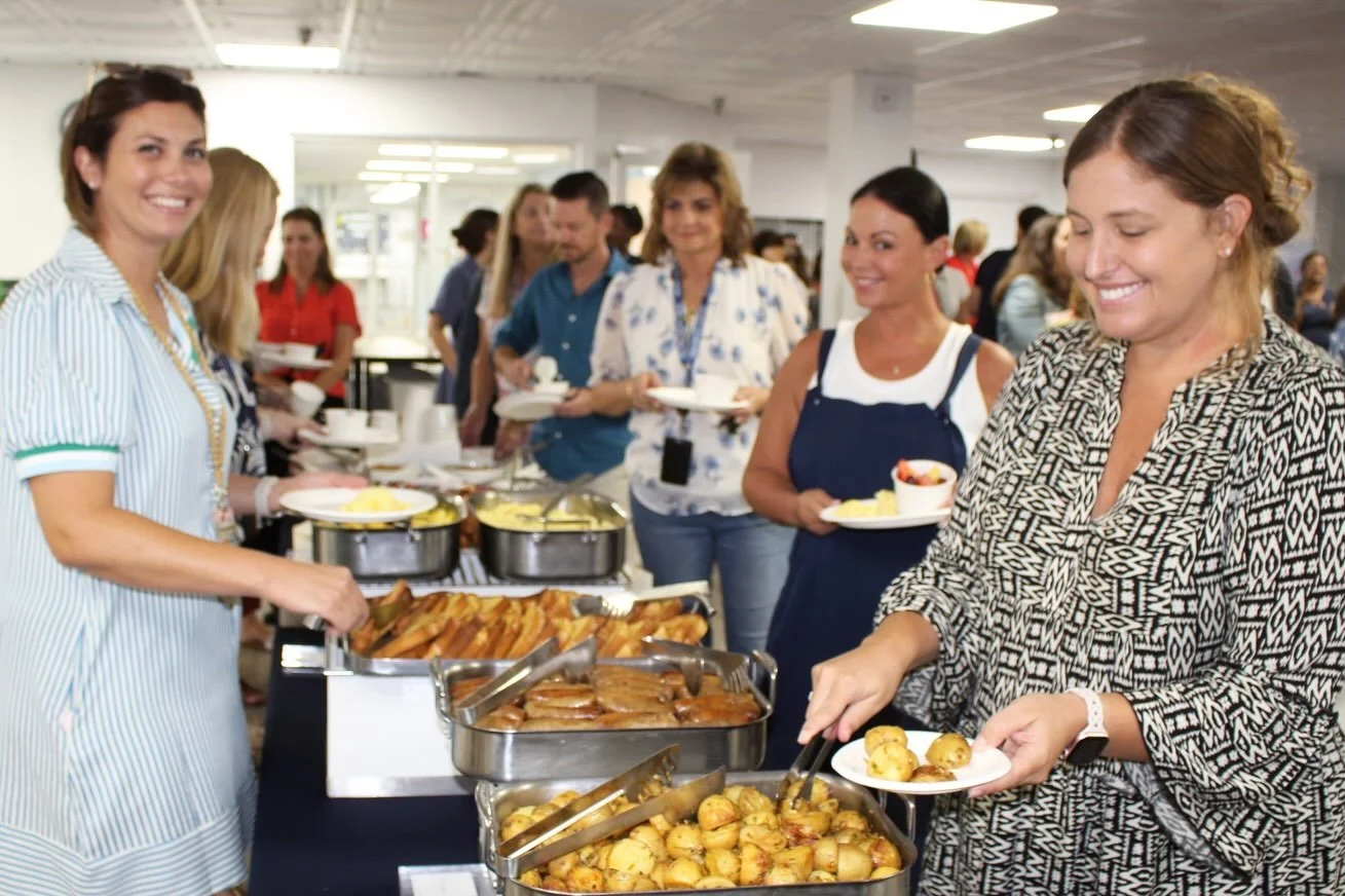 Welcome Back, Teachers! 🍎

The morning started with prayer for a successful school year.  Then we gathered to catch up and get ready for you!! 

See you at Orientation on the 17th. 

Gym open from 8:30-11. 

New LS Student Orientation - 8:30 in Dini