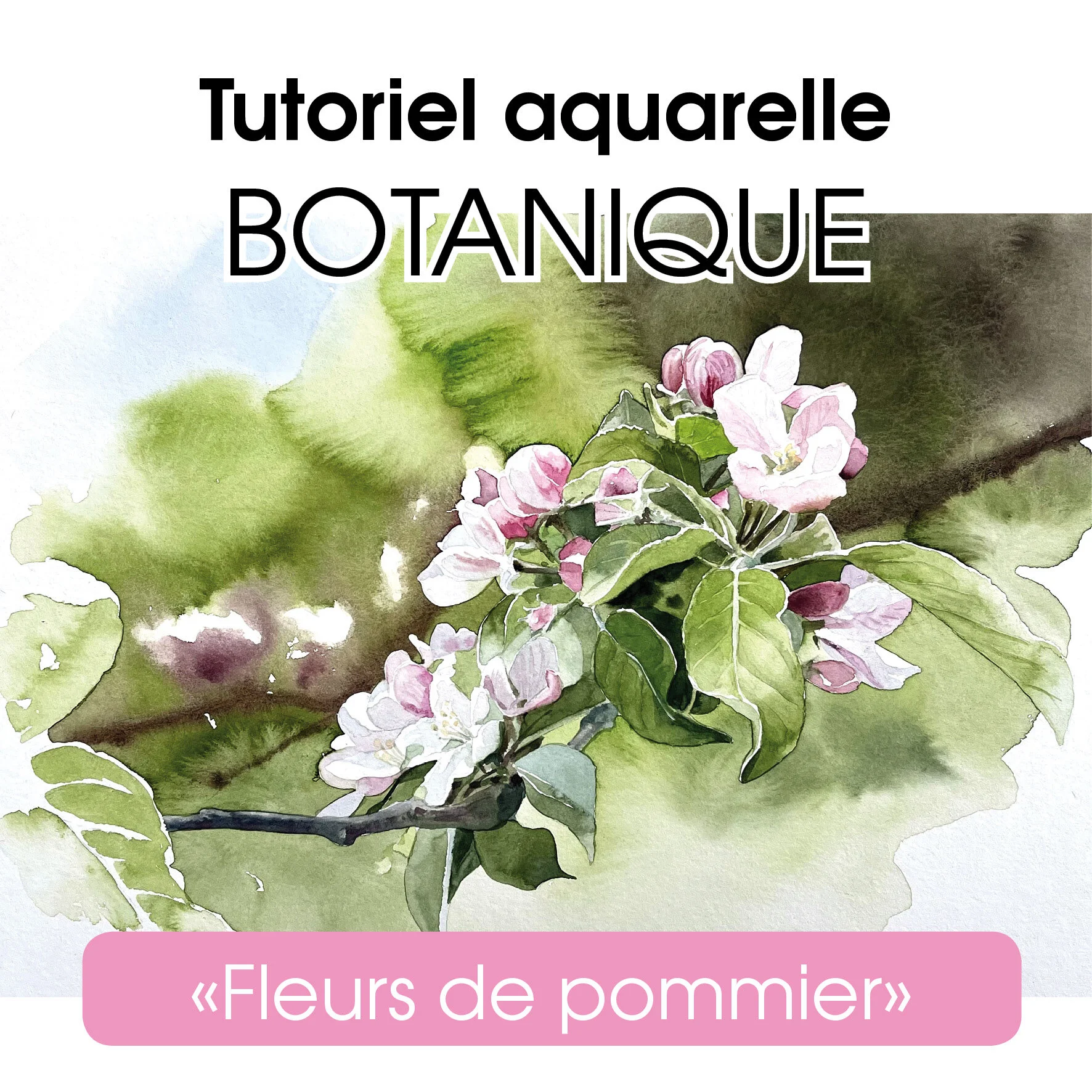 Tutoriel aquarelle "Fleurs de pommier"