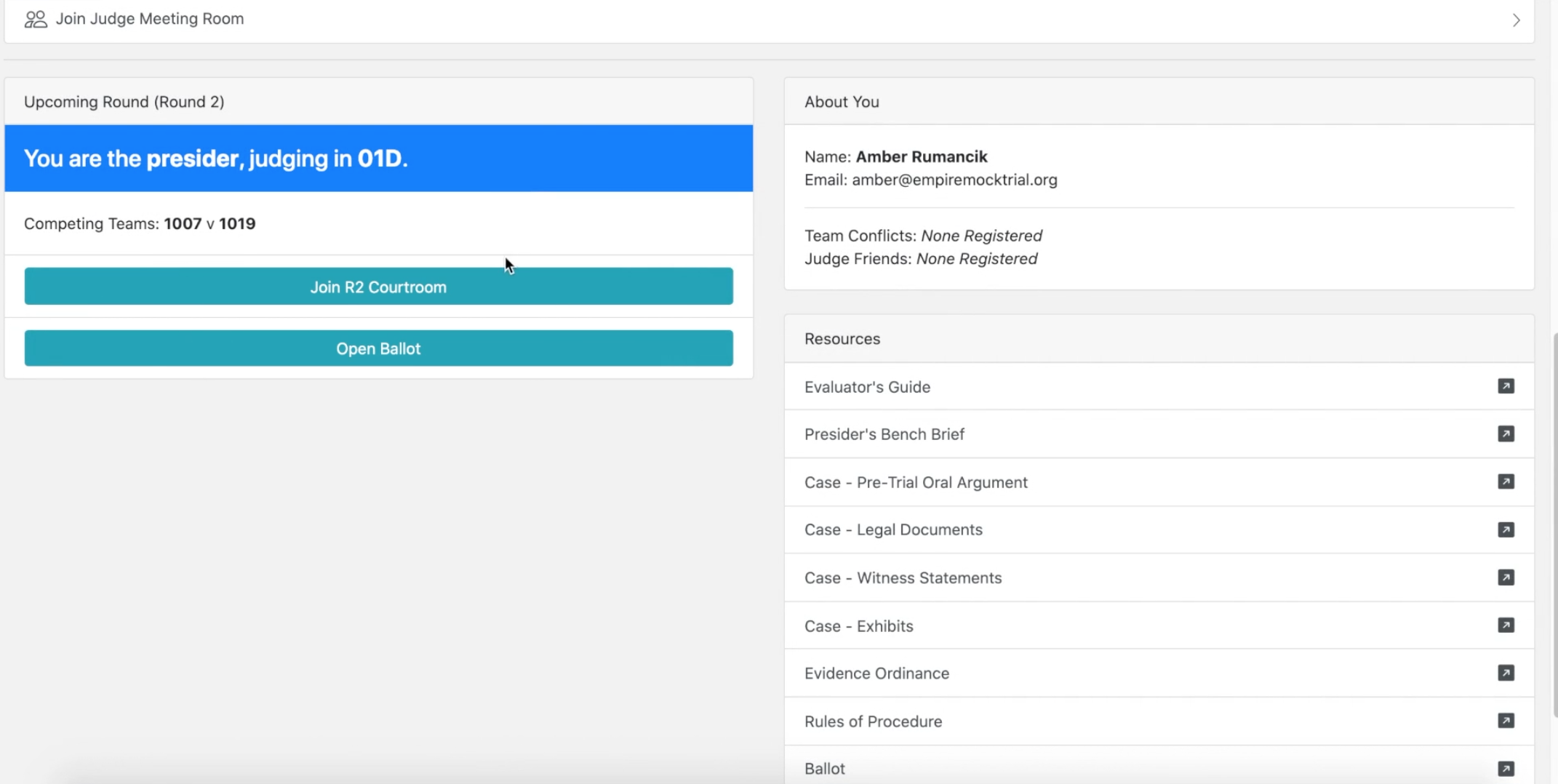  Judges enter their "virtual courtroom" with just a click of a button. 