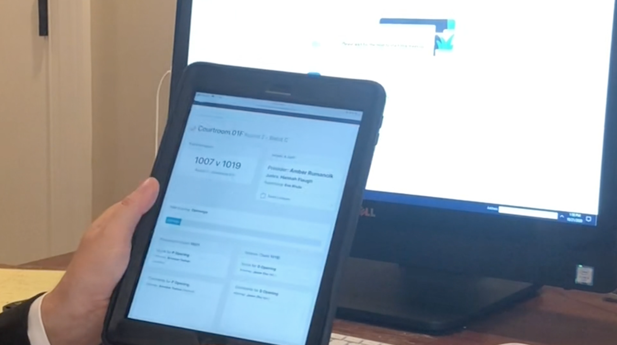  Judges can fill out their ballot on a tablet or mobile device while watching the trial on a computer.&nbsp; 