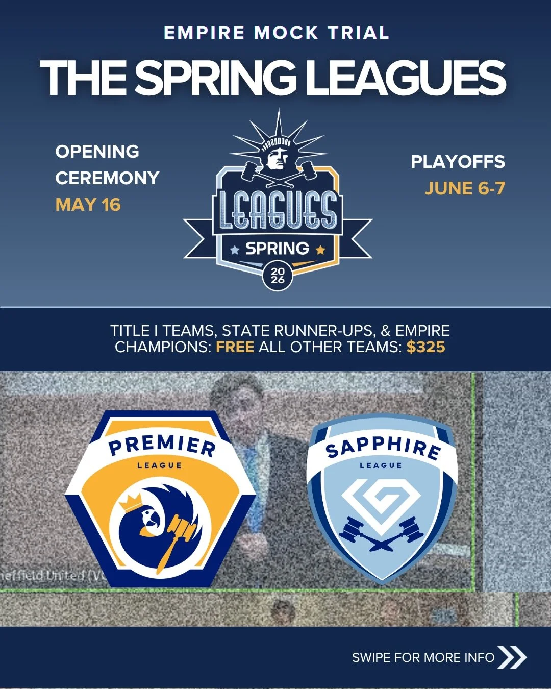 GET. READY. 

Empire Spring Leagues are almost here.

Historically, only one team advances from each statewide competition, and travel costs can make additional tournaments inaccessible. The Spring Leagues remove those barriers by offering an online,