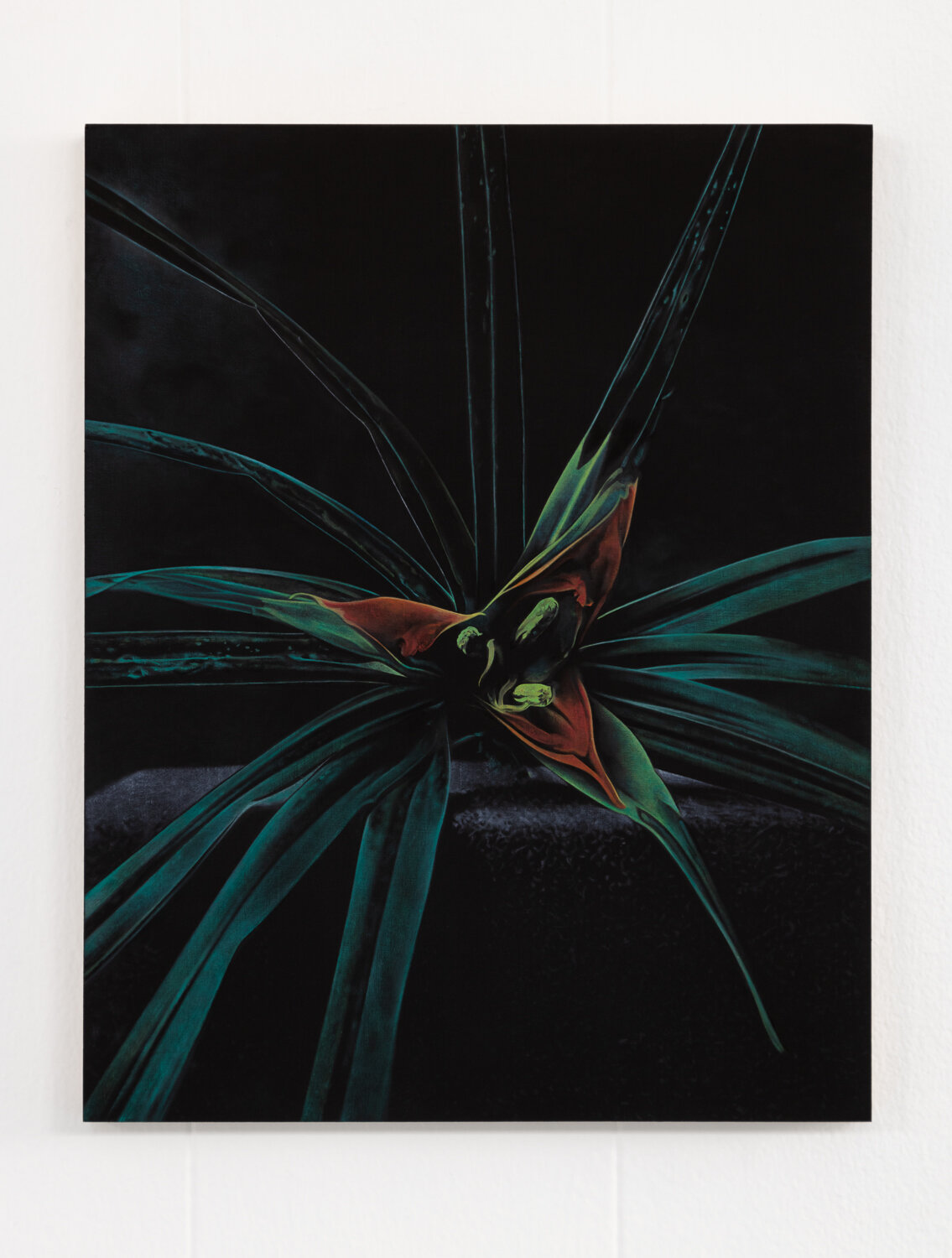  Becca Mann,  Pandanus , 2019. Oil and flashe on panel, 11x14 inches.         