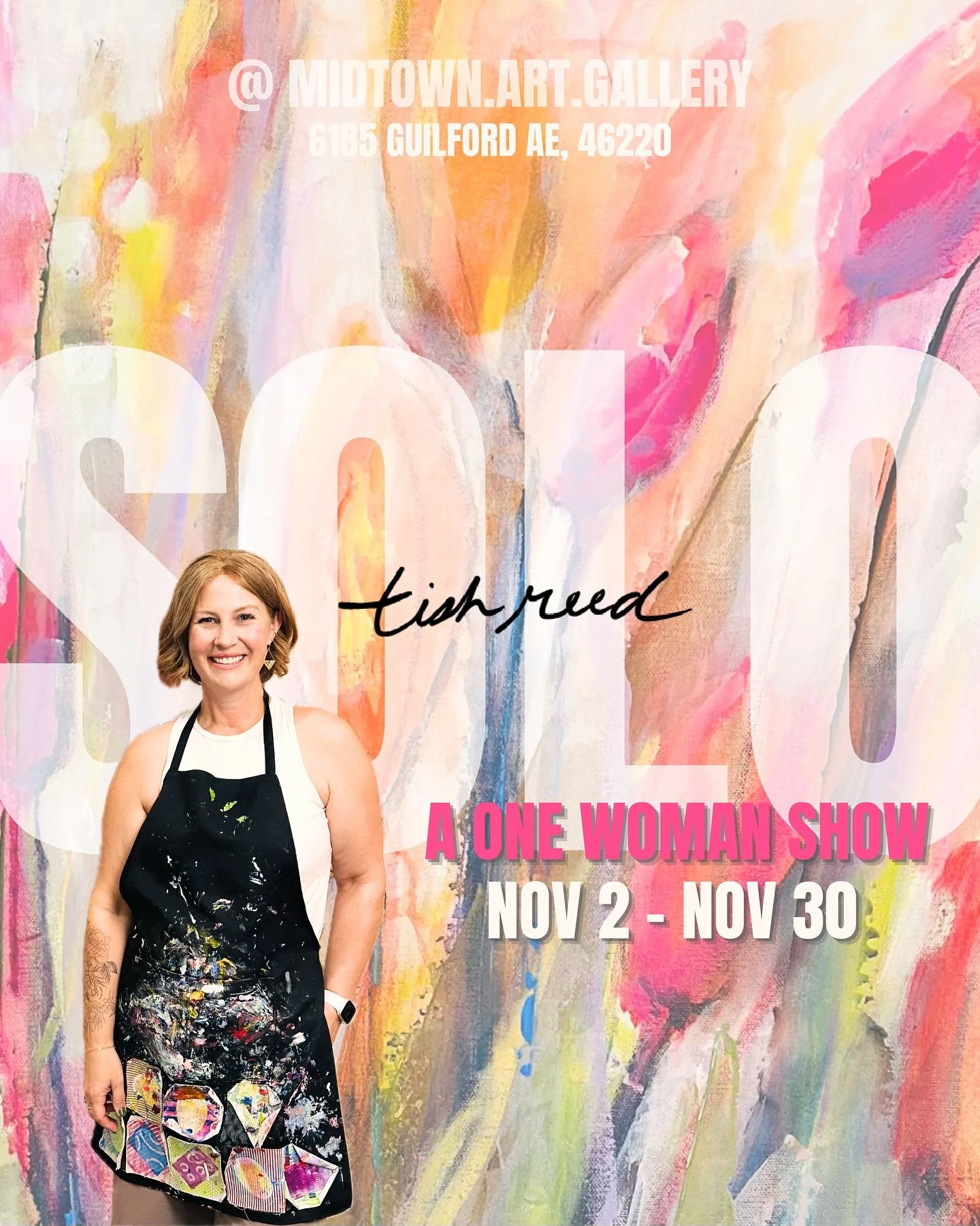 A SOLO SHOW! 
I&rsquo;m so grateful to have my work on display for the month of November @midtown.art.gallery 

LOVE + JOY,
Tish 

Open Sundays 6185 Guilford Ave

#soloshow #tishreedart #create2breathe #galleryshow #indianaartist