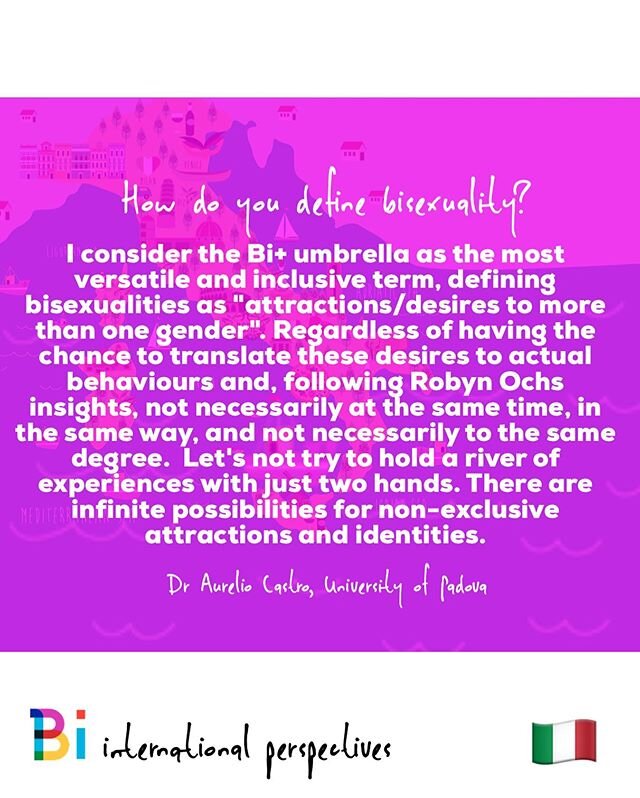 Italian bisexuality researcher Dr Aurelio Castro in his definition of bisexuality. 💜 .
.
#bi #bisexuality #bilife #biculture #sexology #sexuality #lgbtq🌈 #lgbt #lgbtq  #bimeme #bisexualitypride #bipride🌈 #bipride #bipride💖💜💙 #bisexual #bimen #p