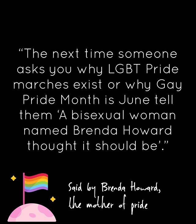 Happy #globalpride2020! Brenda Howard is known as the &ldquo;Mother of Pride.&rdquo; She was instrumental in organizing the first ever Pride marches: events that have become a vital part of the fight for acceptance. Howard was also one of the few act