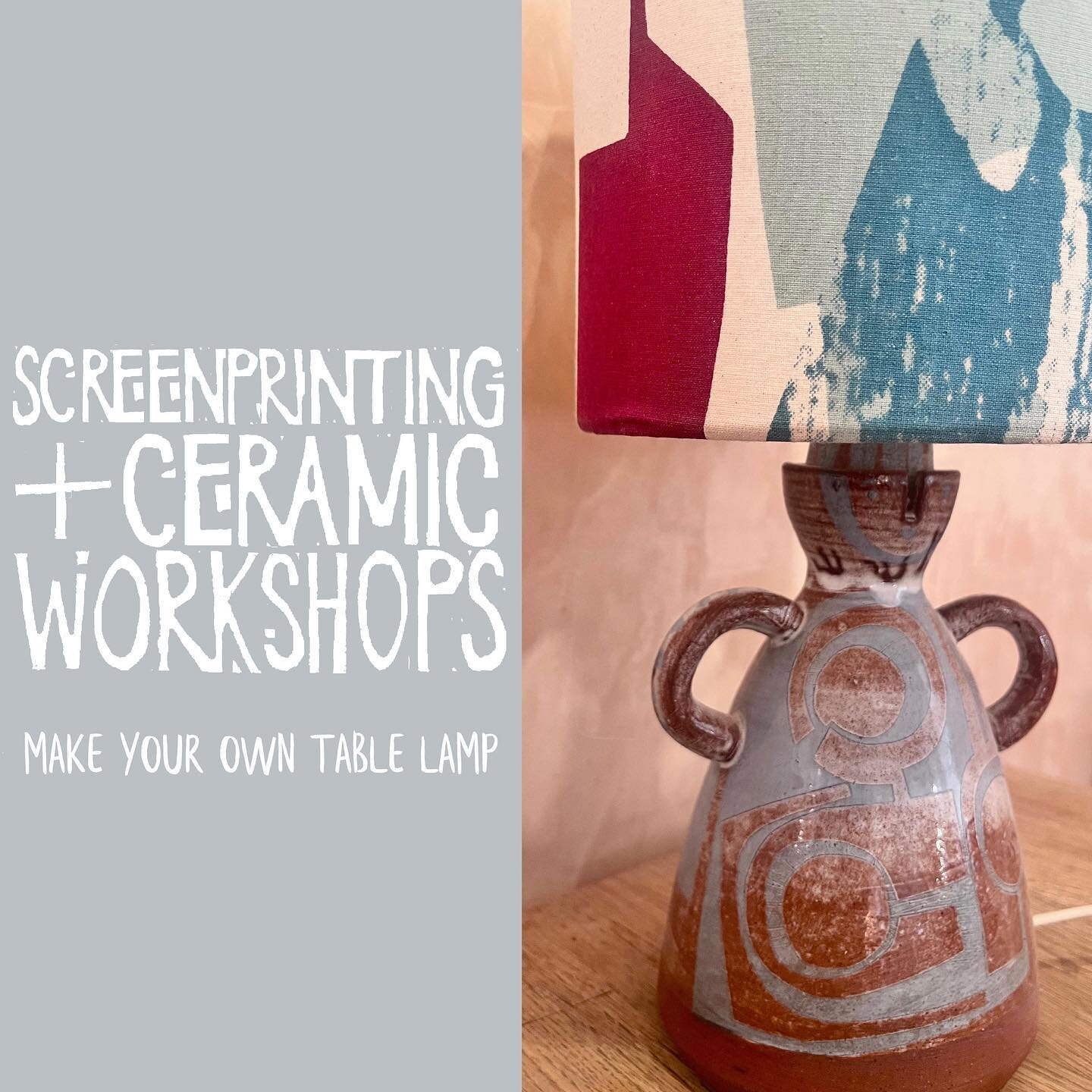 We are running another table lamp making workshop block. Come and join @evecampbelltextiles and @dreyworkshop for a 6 week block of ceramic and screenprinting workshops. Throughout the workshops you will make your own ceramic lamp stand and also a sc