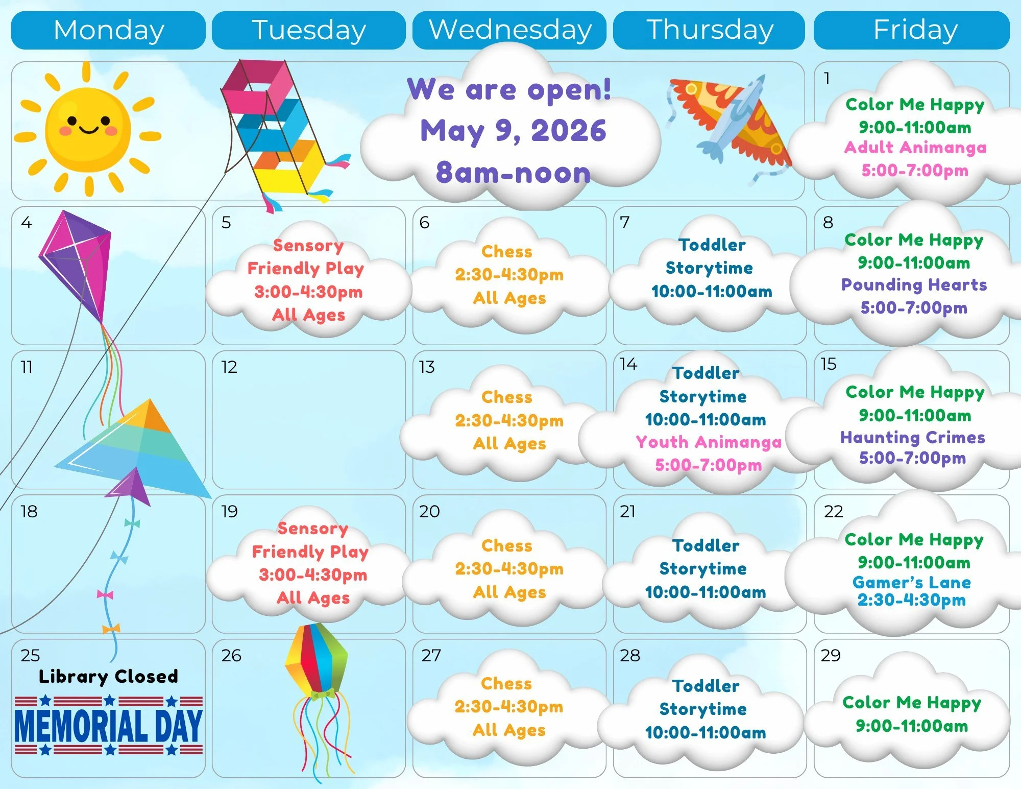 Robert J. Kleberg Public Library May Calendar