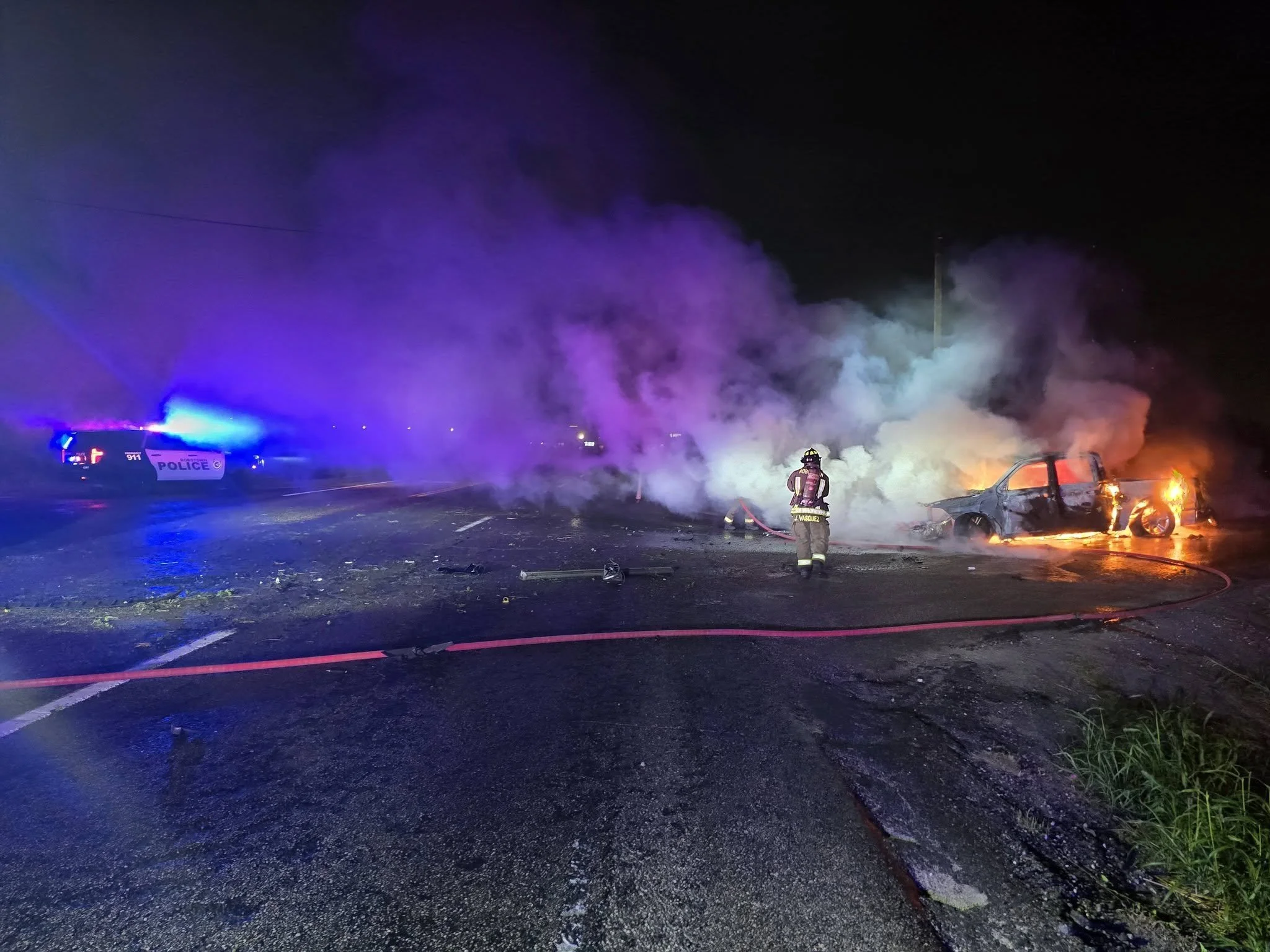 Robstown Man Suspected of Burglaries Crashes During Deputies’ Pursuit, Vehicle Catches Fire
