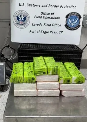  Packages containing nearly 23 pounds of cocaine seized by CBP officers at Eagle Pass Port of Entry. 