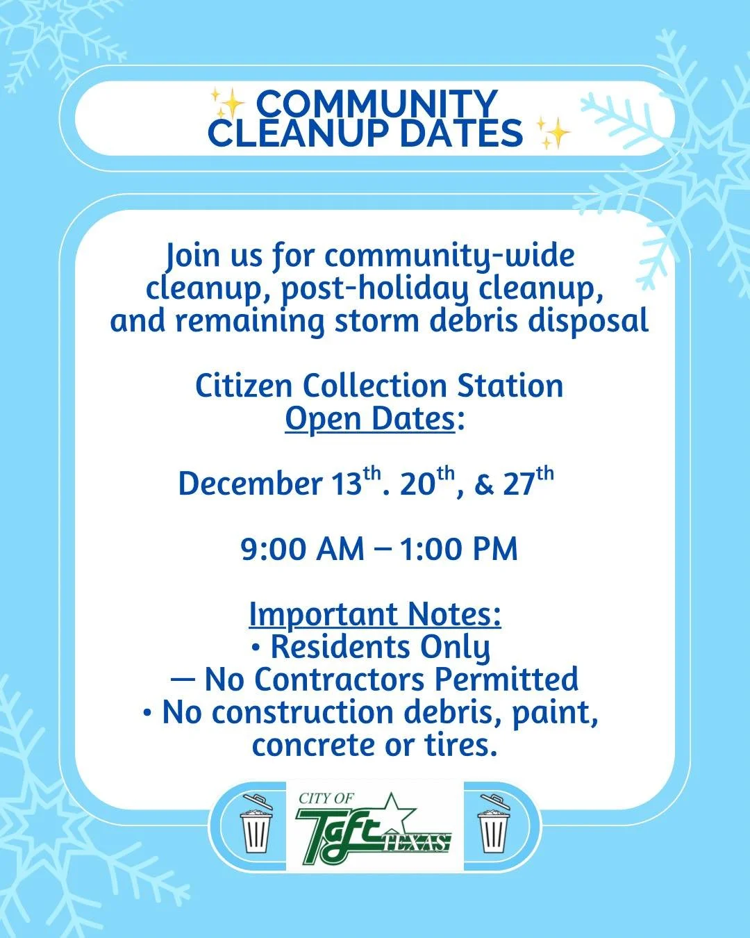 Taft Community Clean up