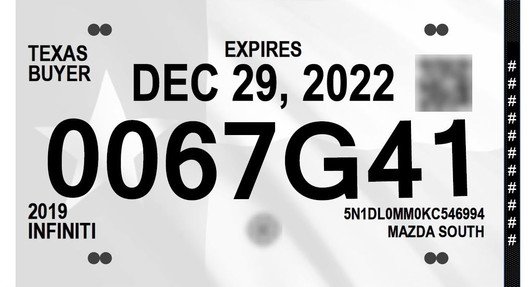 TxDMV Redesigned Temporary Tags