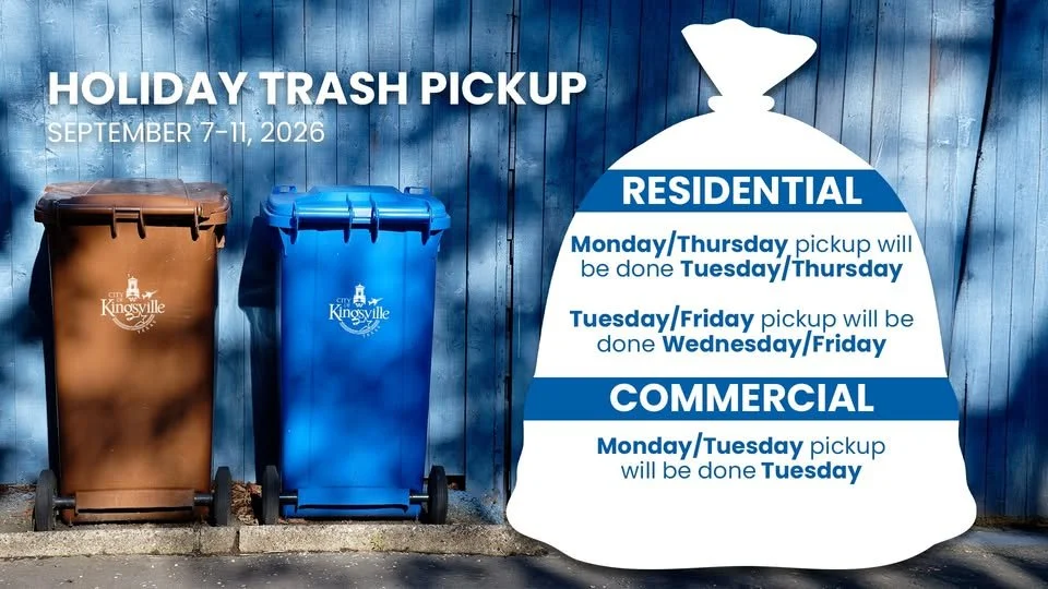 The City of Kingsville Holiday Trash Pickup 