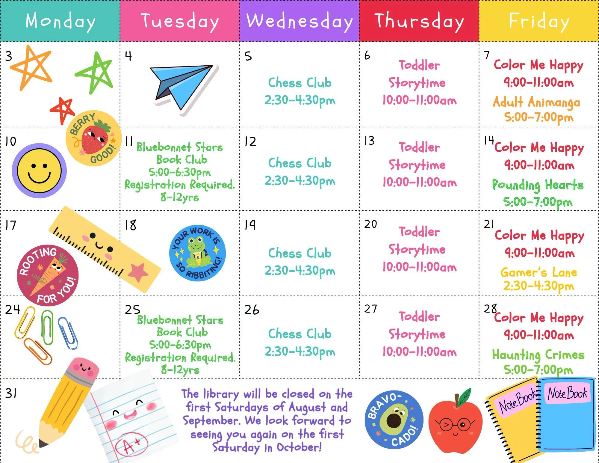 August 2026 Event Calendar