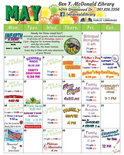 Ben F. McDonald Library May Events