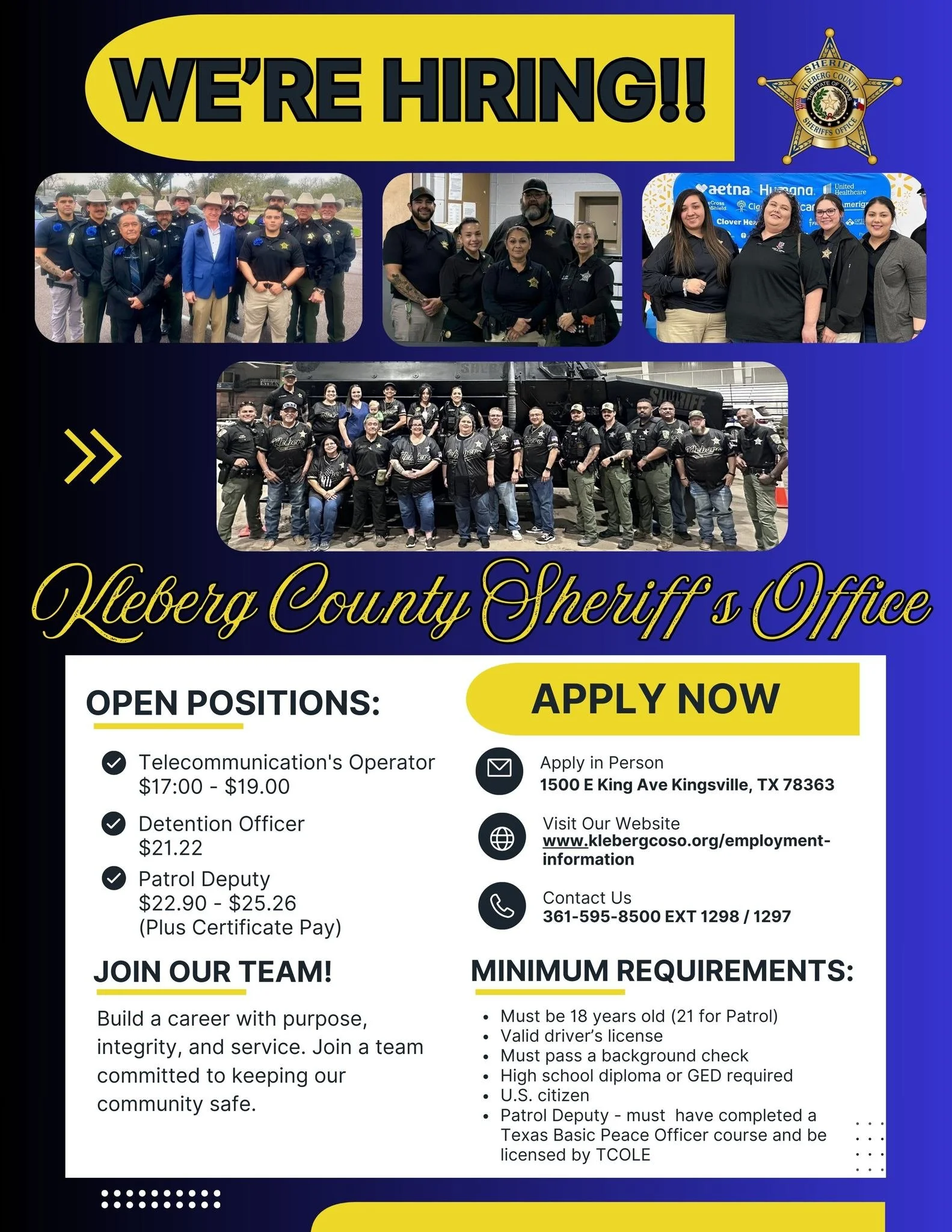 Job Posting - Kleberg County Sheriff’s Office