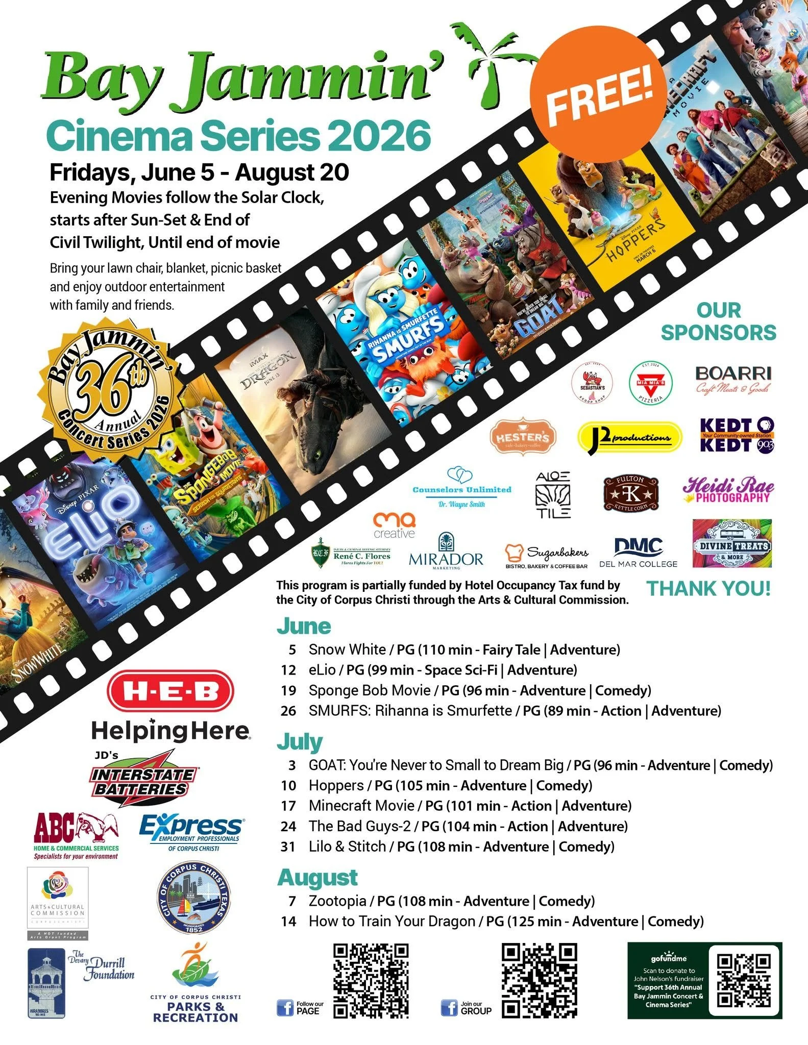 Bay&nbsp;Jammin’ 2026 Concert &amp; Cinema Series 