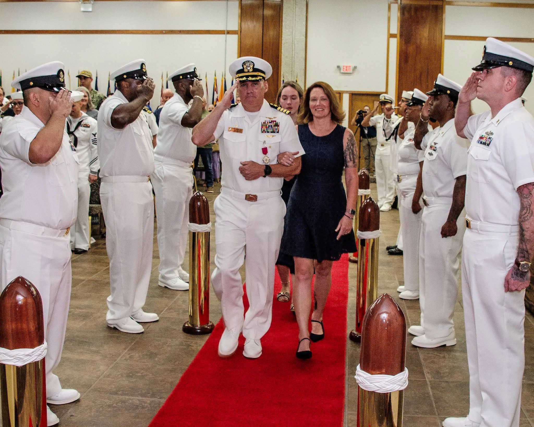 Captain Michael Bishop 'Piped Ashore' for Final Time