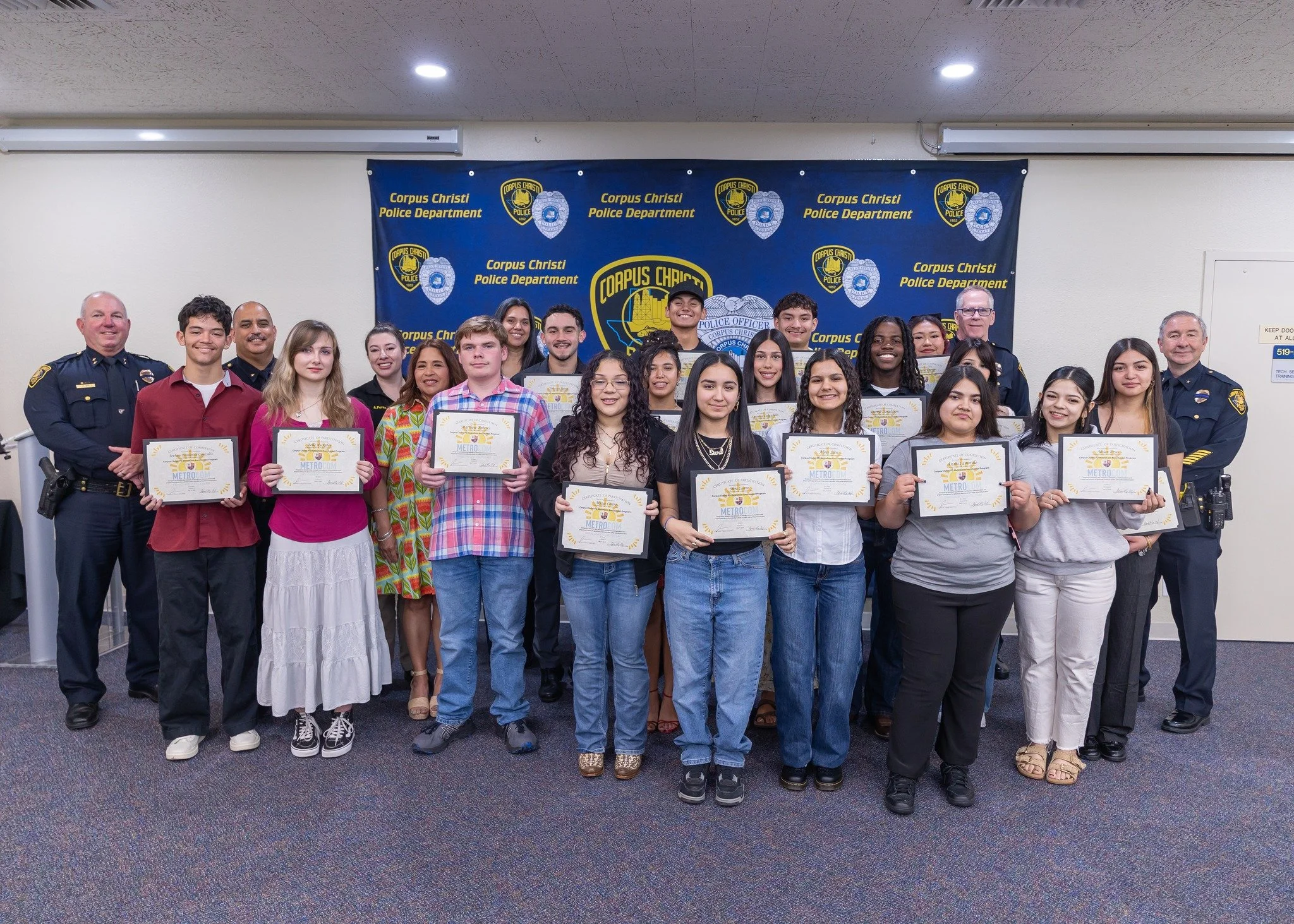 Corpus Christi Police Department Celebrates Students Completing MetroCom Enrichment Program