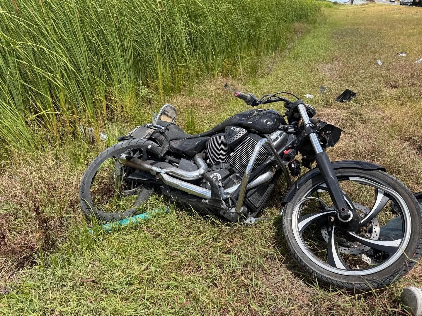Two Injured in Motorcycle Crash on Highway 77 Near County Road 18