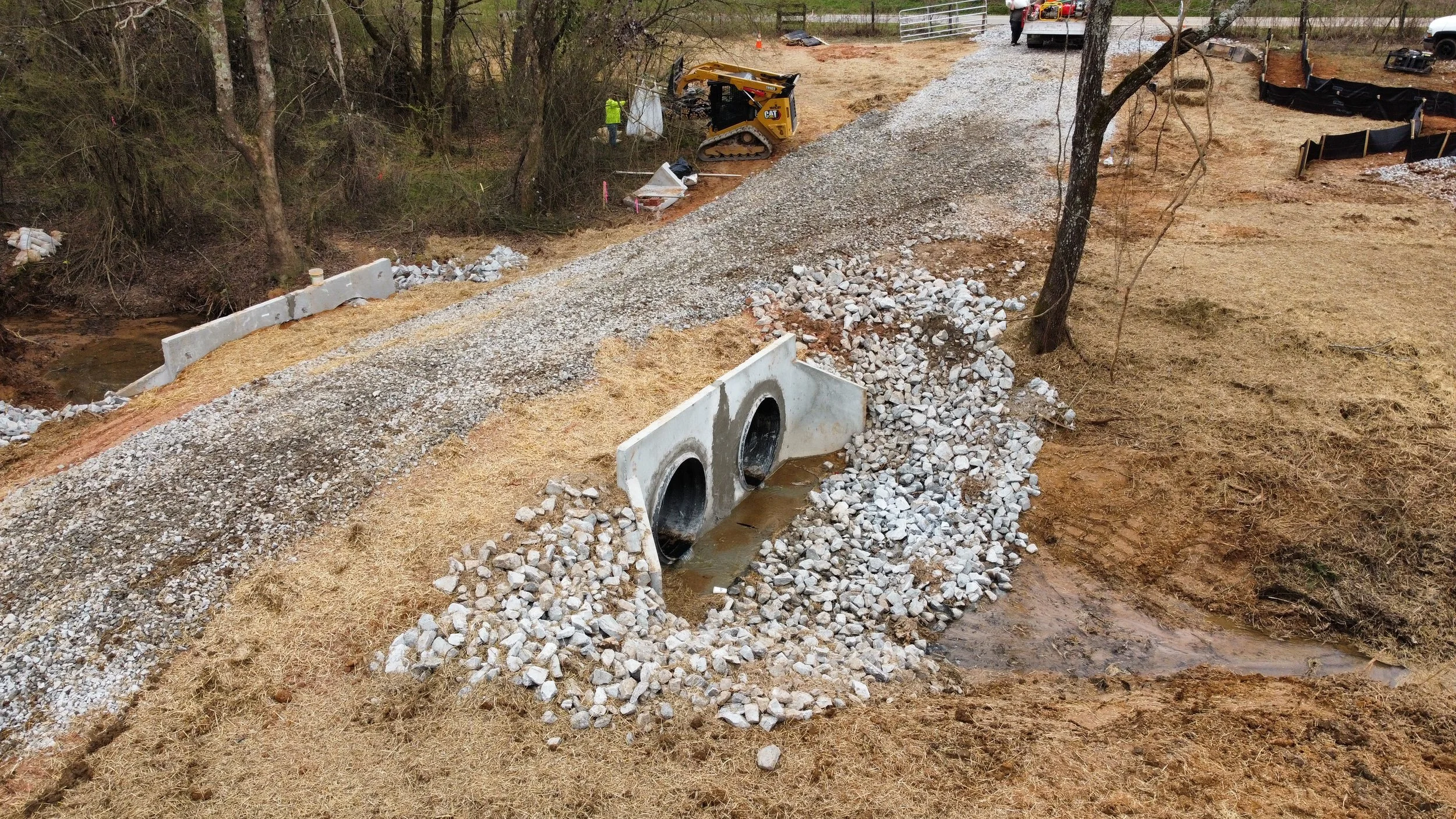Double concrete drainage, Sandy Springs, Georgia