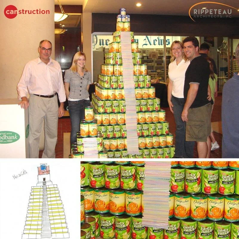 CANstruction with Mayan Theme by Rippeteau Architects