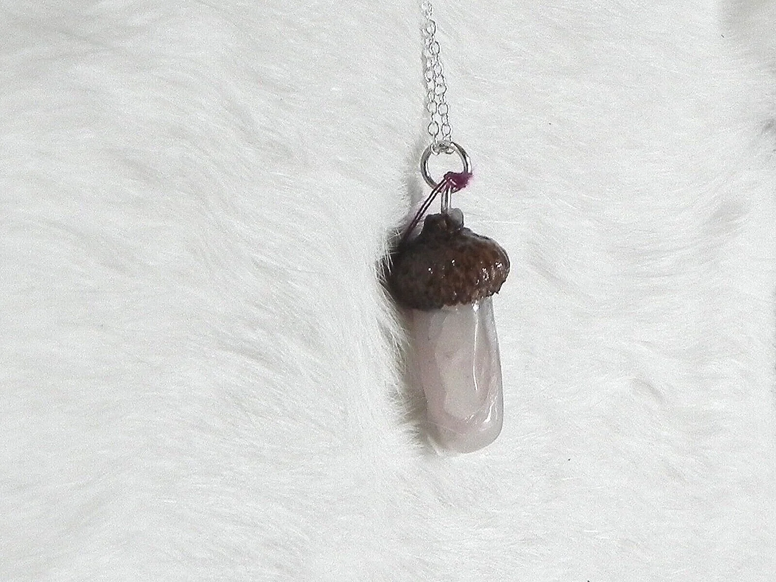 Rose Quartz Acorn Necklace 