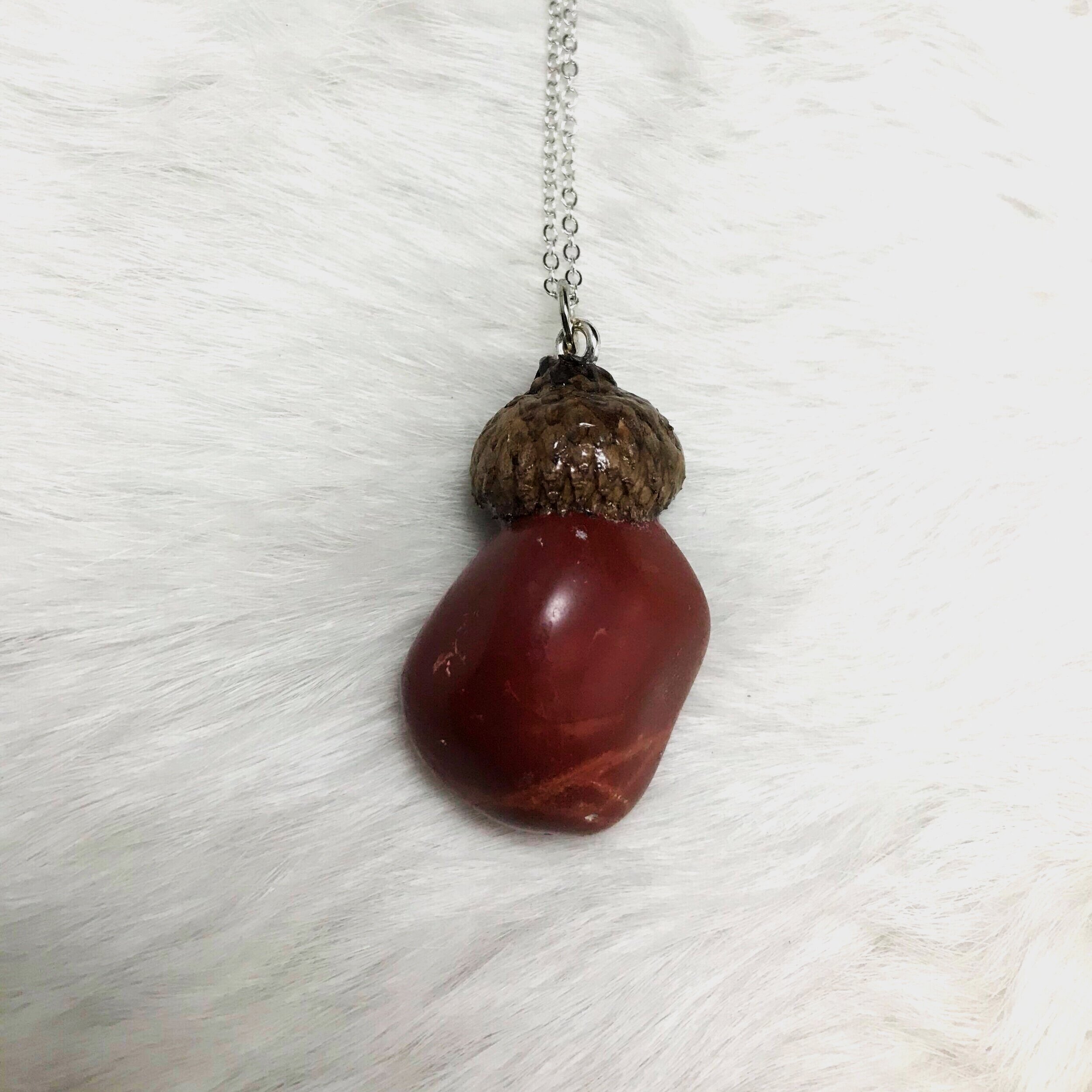 Red Jasper Acorn Necklace