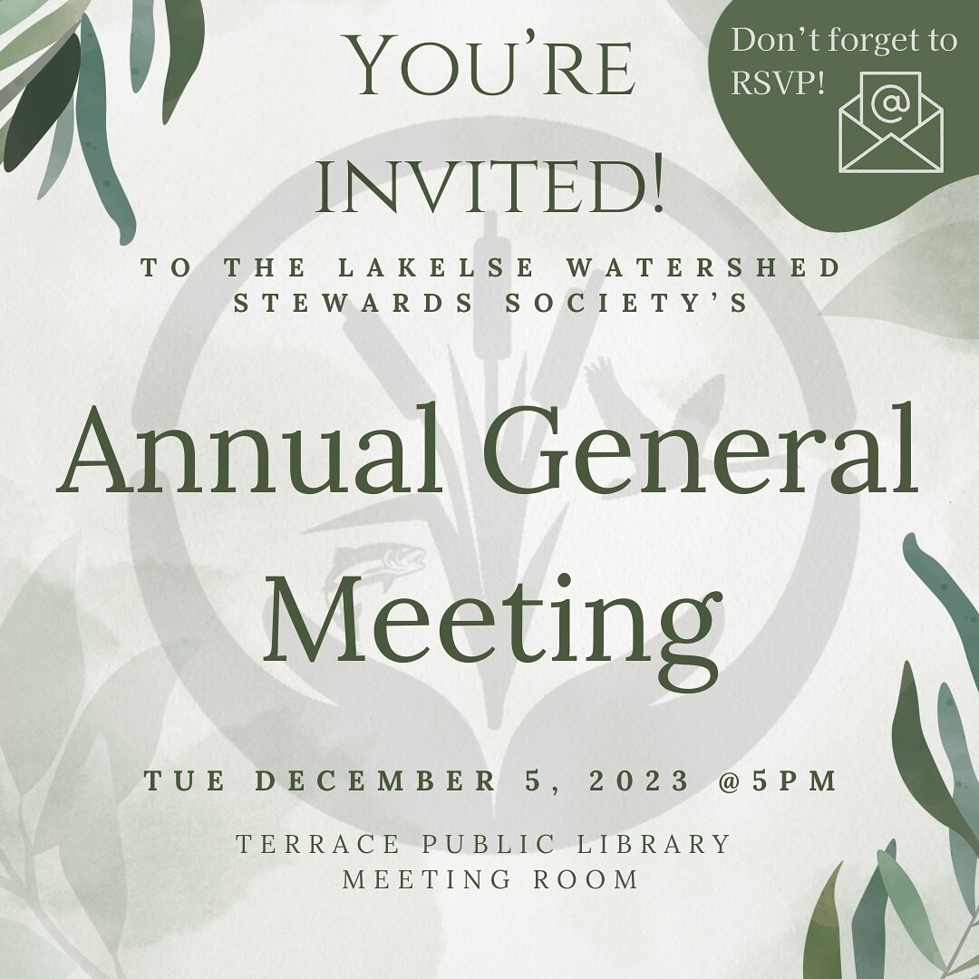 🌲It&rsquo;s that time of year again! Please send an email to watershedcoordinator.lakelse@gmail.com to let us know you&rsquo;re coming, as space is limited. 
Can&rsquo;t wait to see you there!