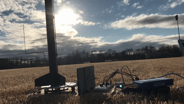 Close-up video of the rocket launch