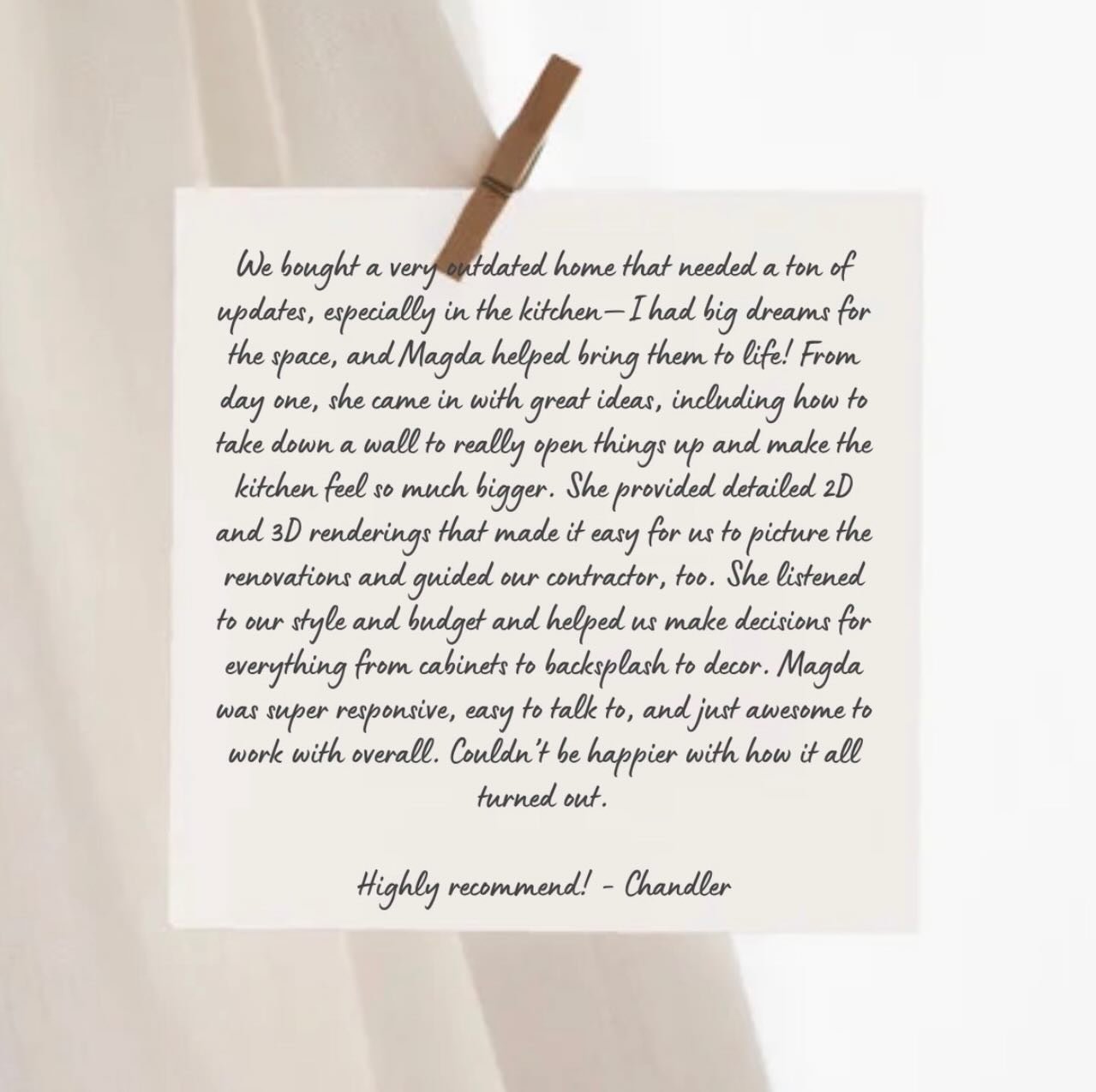 Client feedback like this means everything to me.

Knowing they feel happy, comfortable, and at home in their newly remodeled space is the greatest reward. So grateful. 🤍

#MagdaInteriors #GratefulHeart