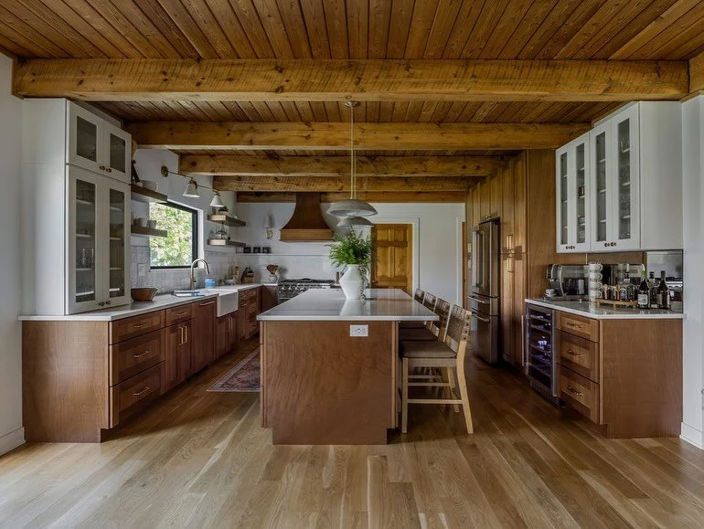 This kitchen transformation was all about honoring what was already beautiful. The original wood ceiling and beams set the tone, and instead of competing with them, we designed around them&mdash;letting their character lead the way.

Design by @magda