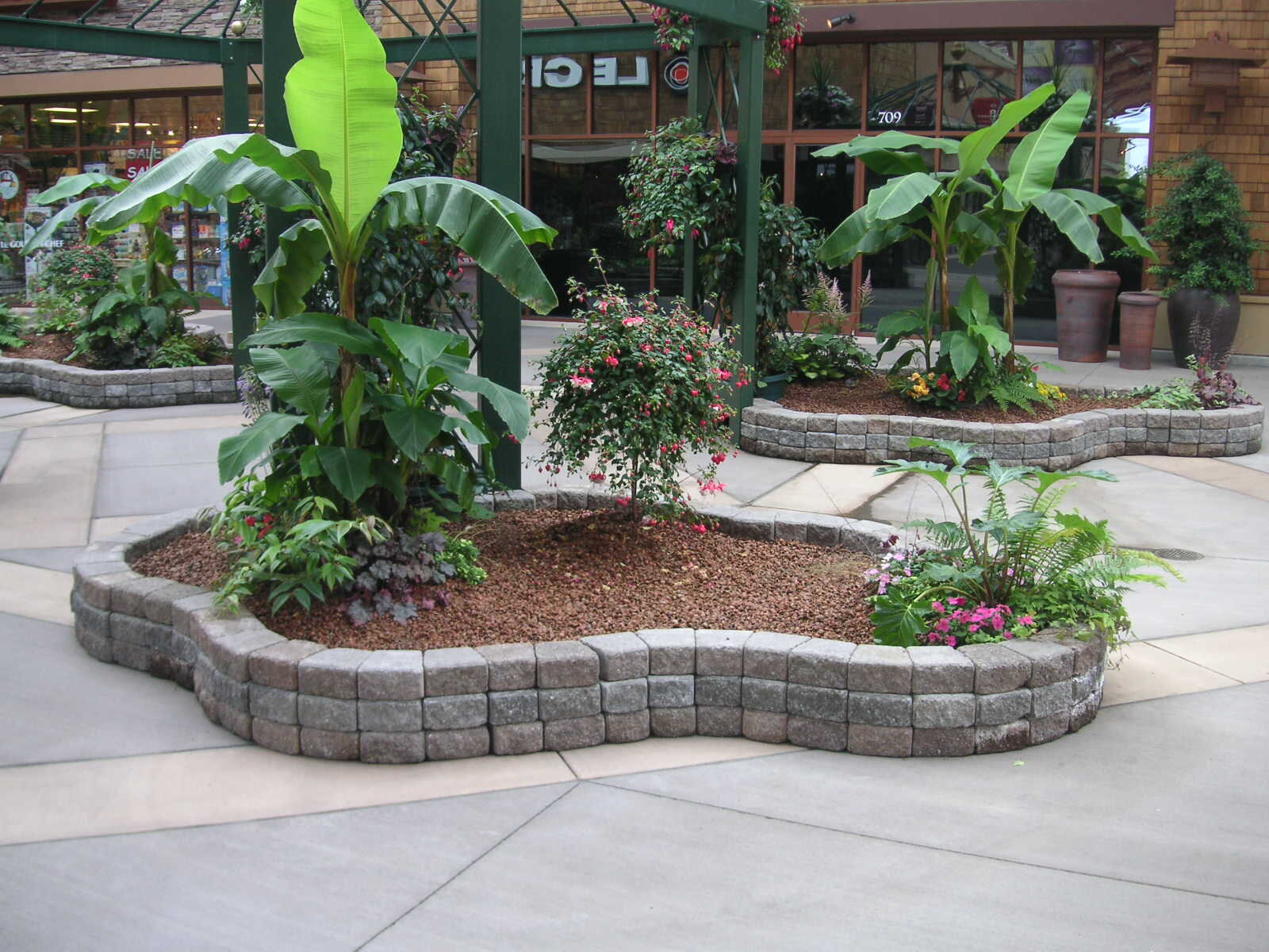 Commercial planting beds.