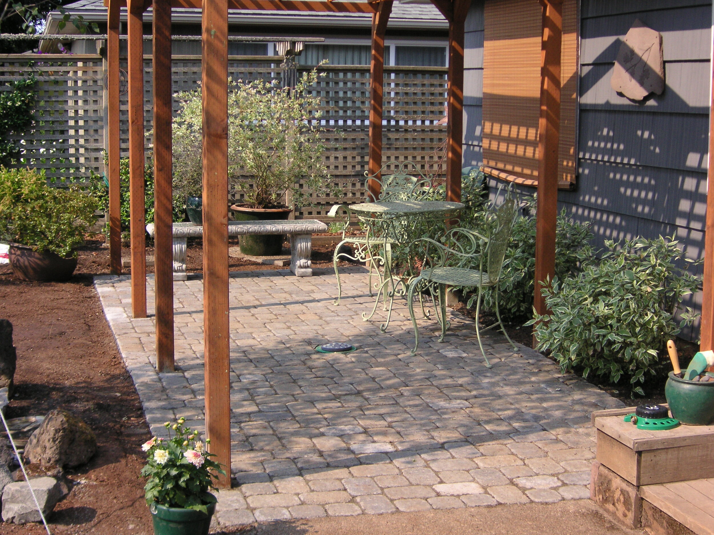 Back patio pavers.