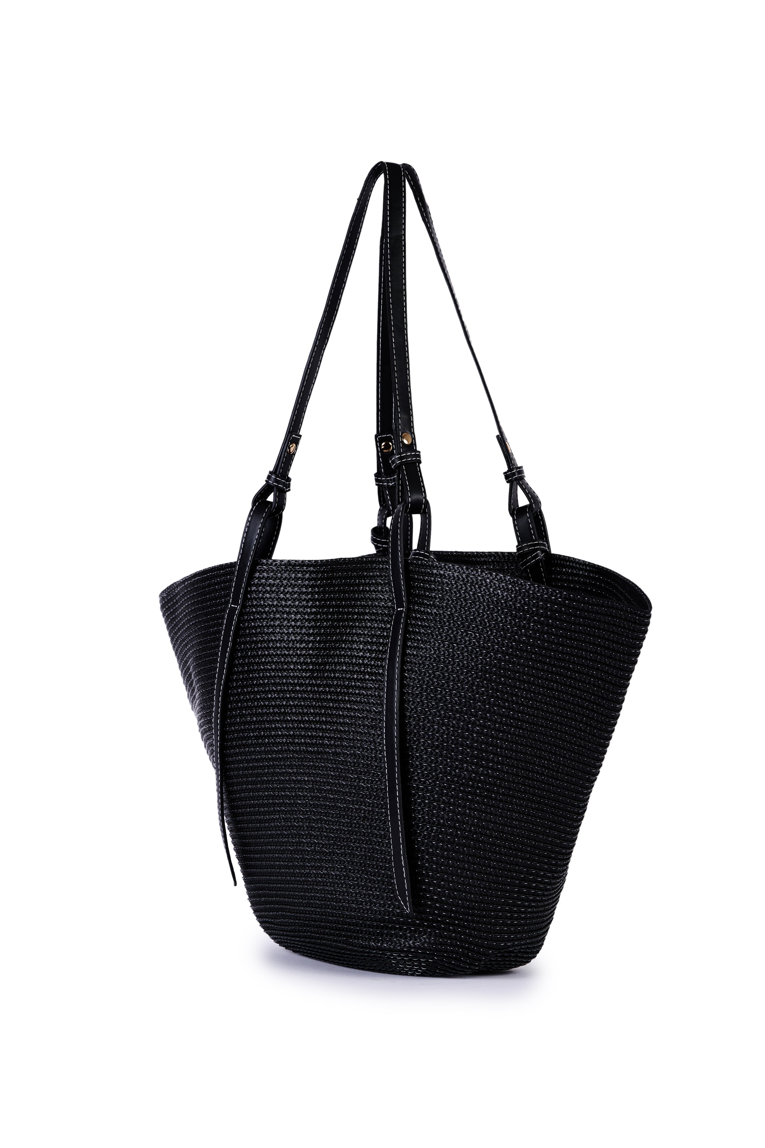 Black Raffia Tote, by ViaMailBag.jpg