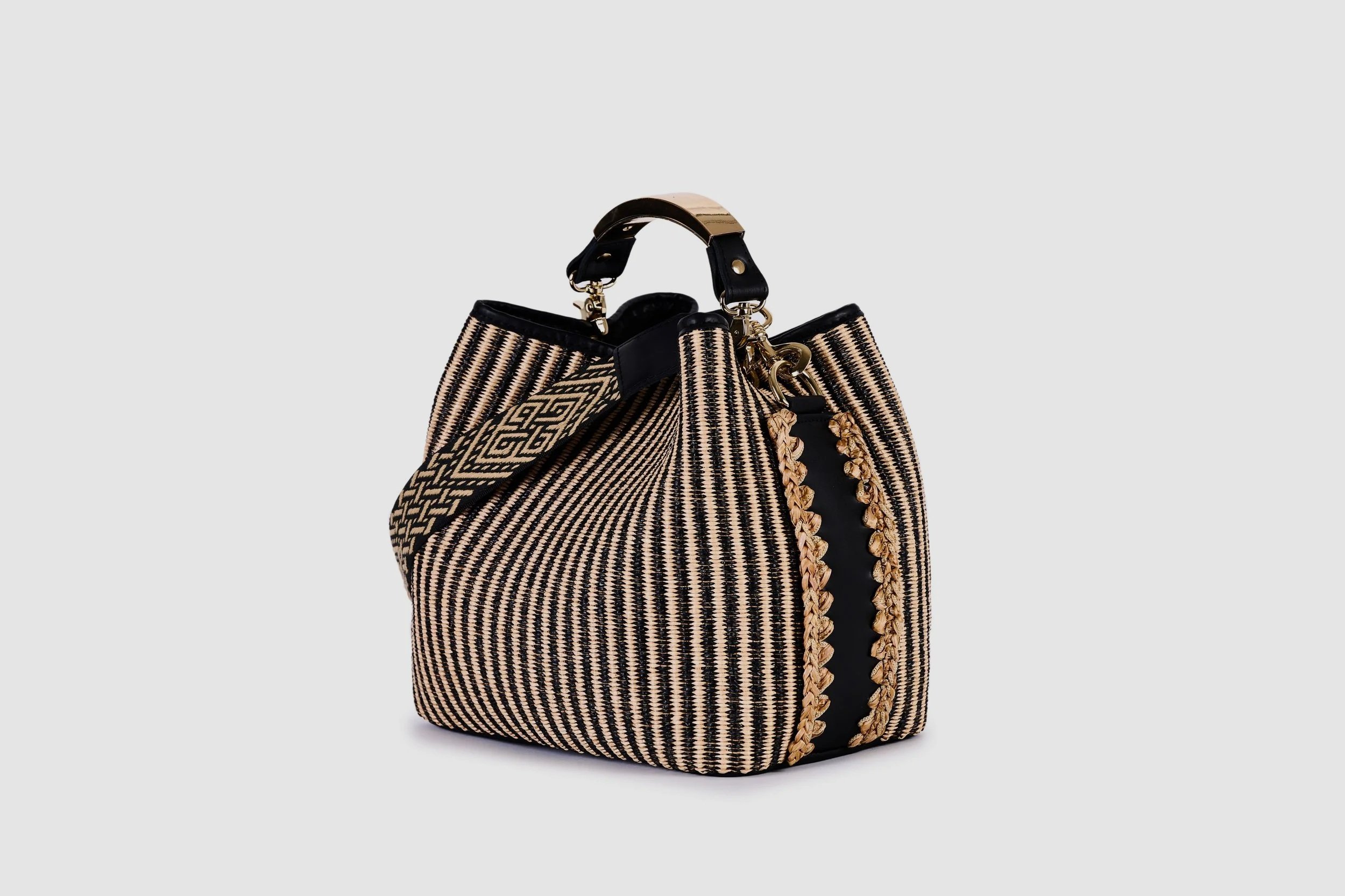 Rover Bucket Bag, Natural/Black, by ViaMailBag