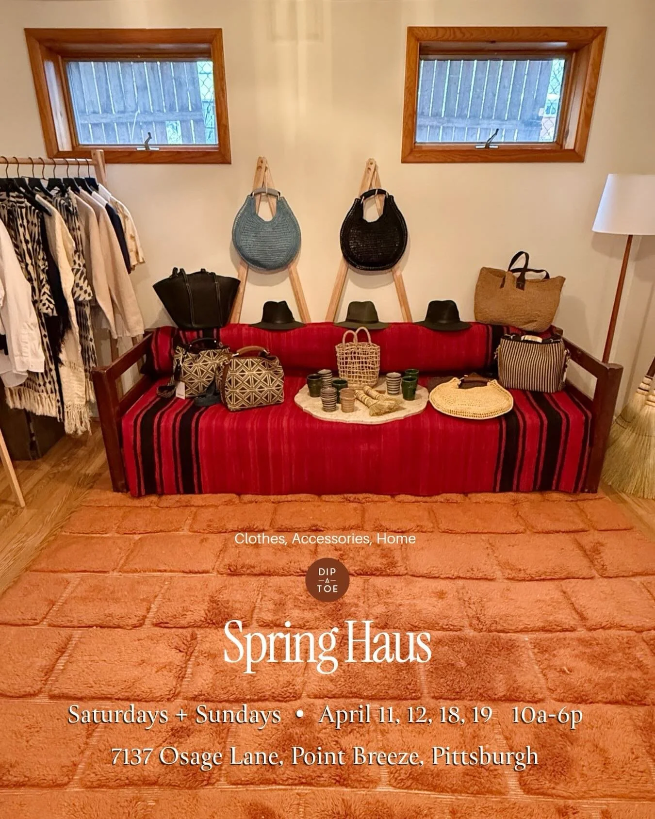PITTSBURGH PEOPLE! Who is ready for Spring Haus?! So pumped for these two weekends in April - 11/12, 18/19. Such a delightfully fun Spring Collection. Hope to see everyone so stop by - Same spot at Holiday Haus but we may just get to hang outside, 71