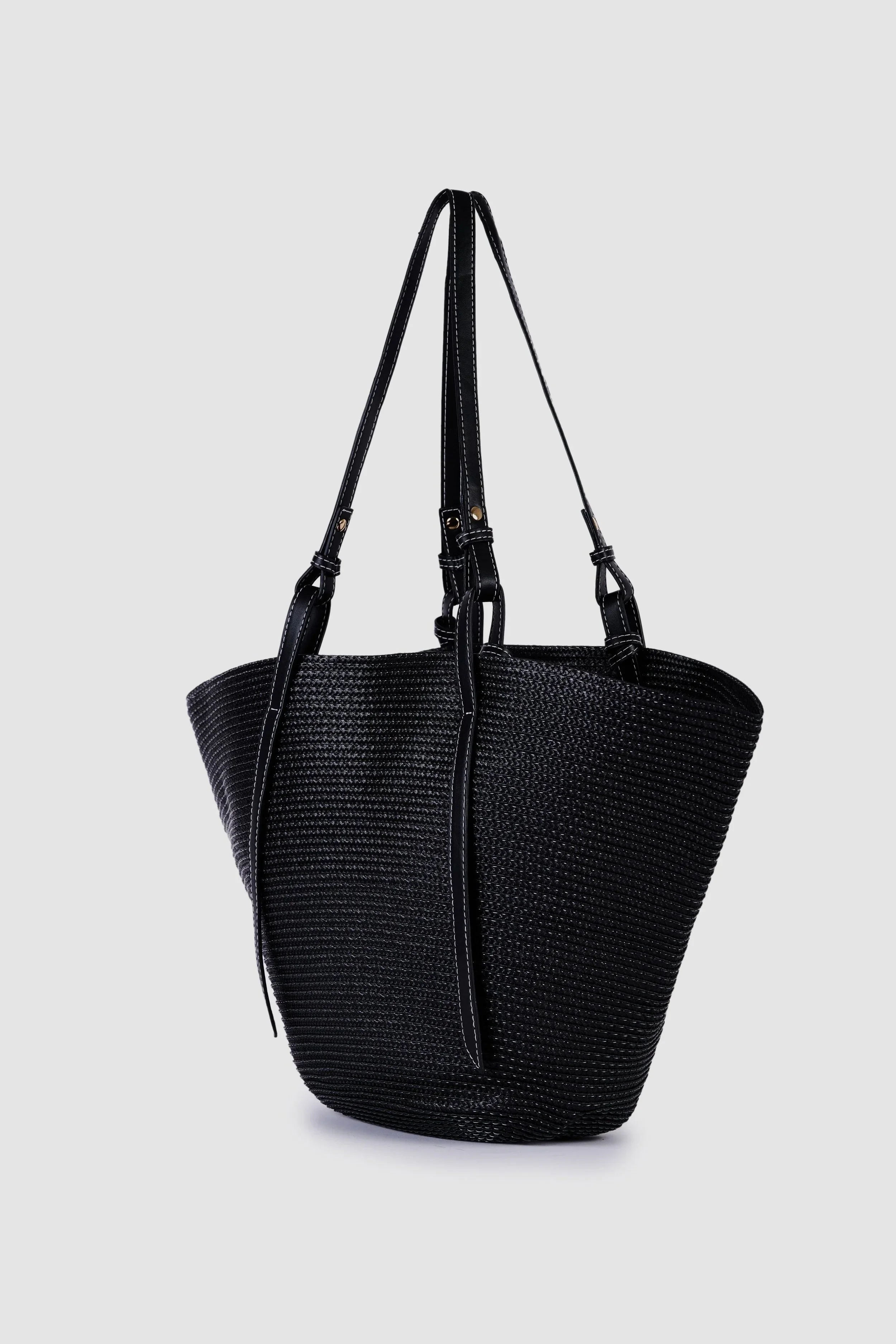 Black Raffia Tote, by ViaMailBag