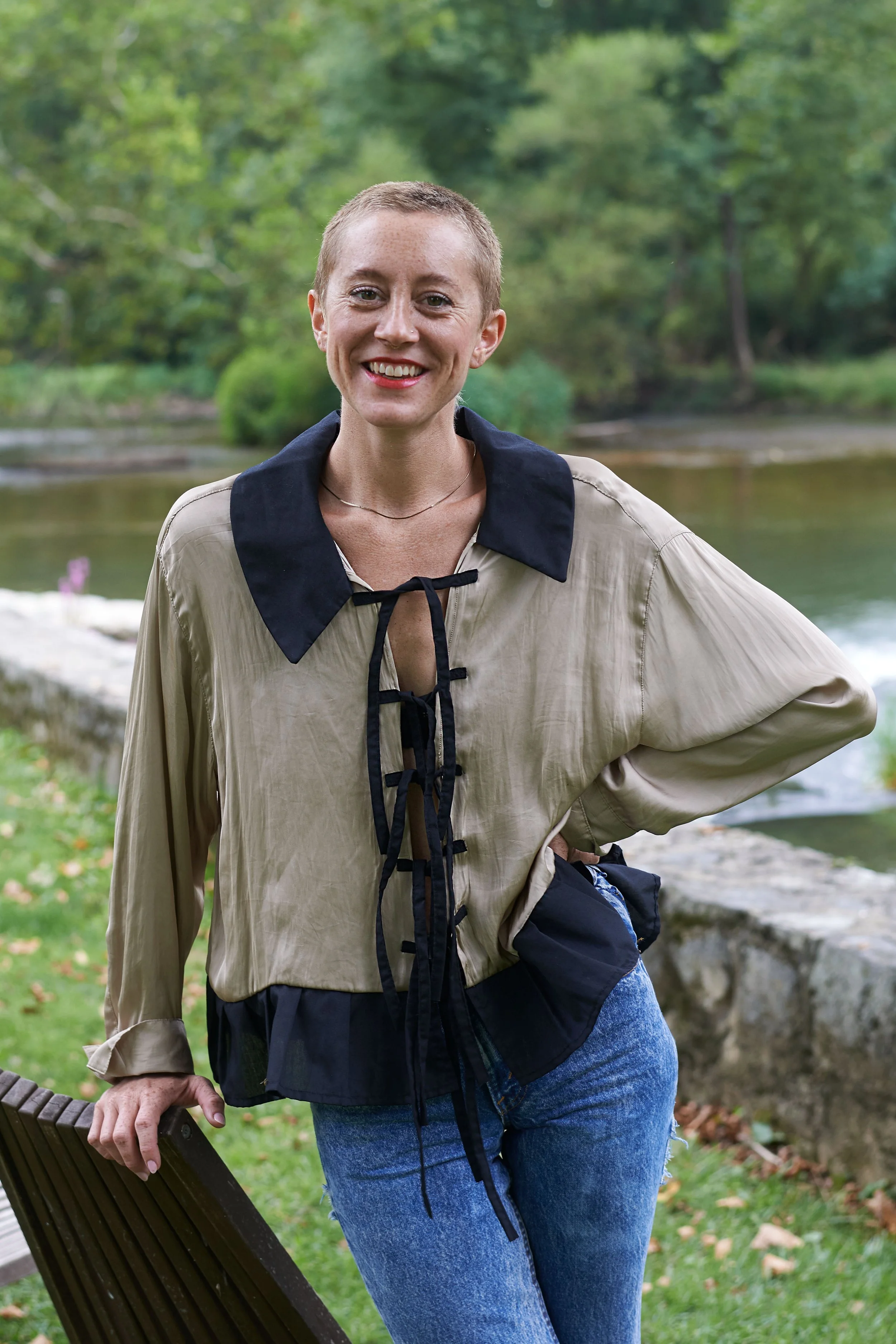 Silky Collared Long Sleeve
