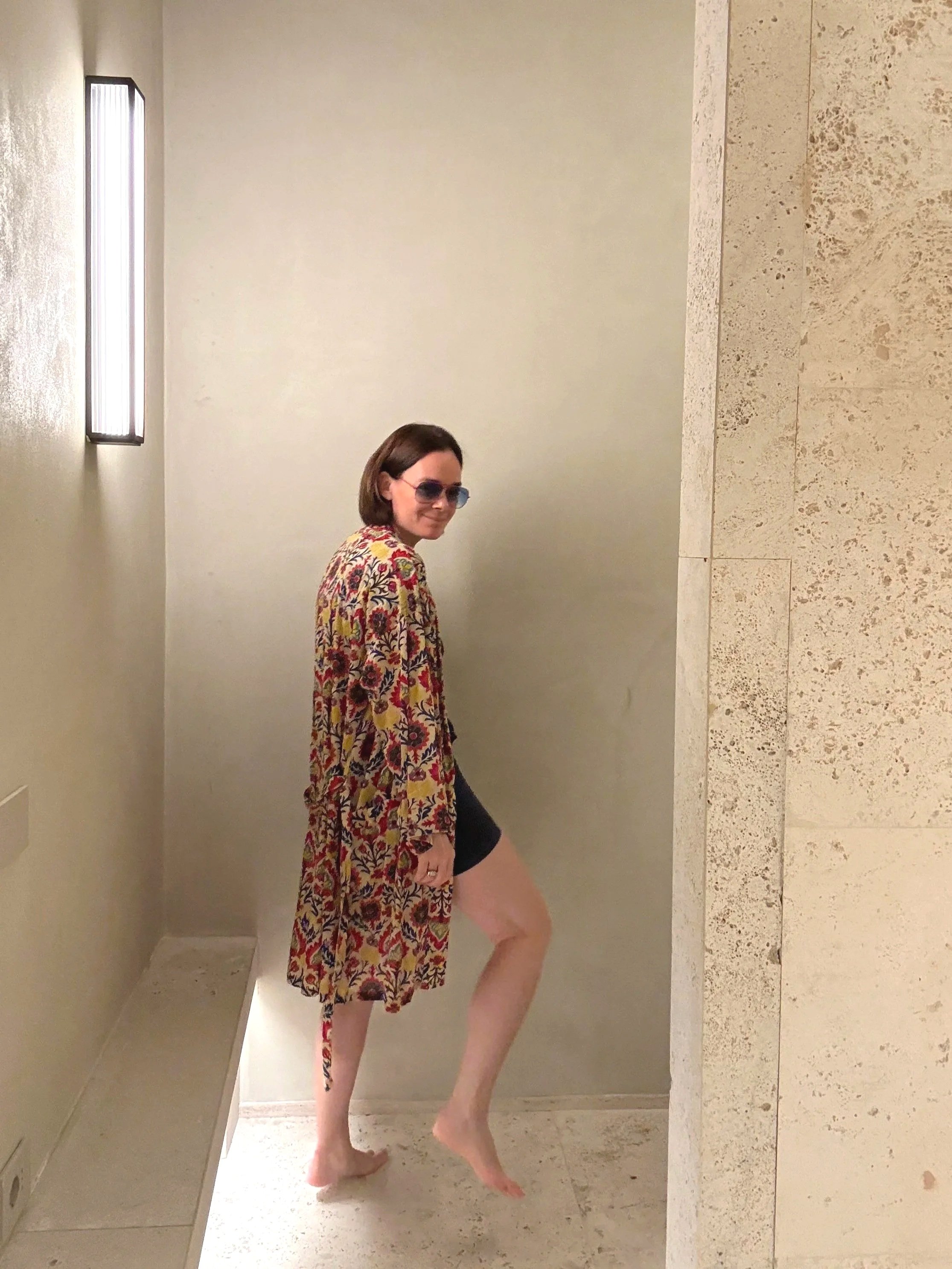 Vibrant Patterned Short Kimono