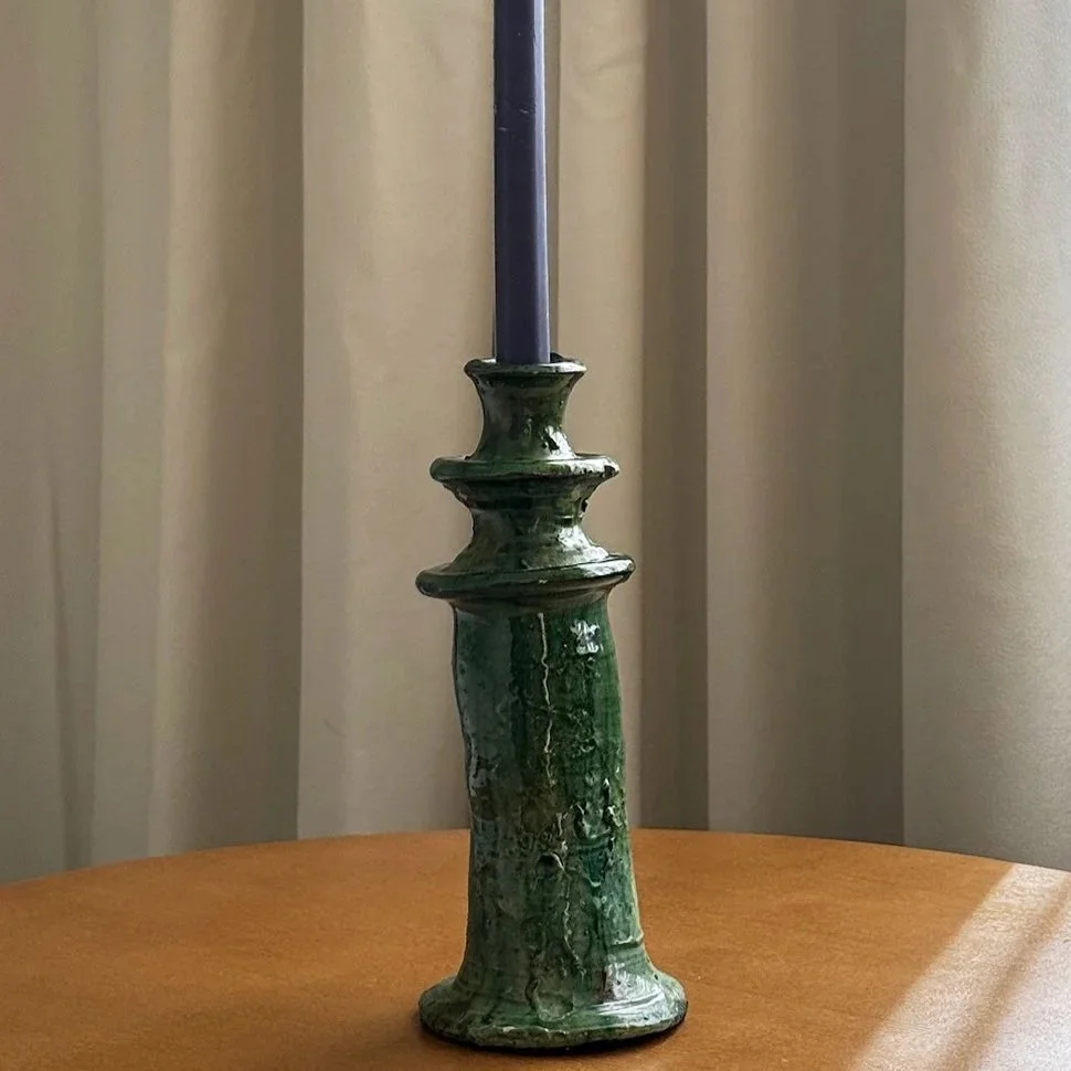 Moroccan Tamegroute Candlestick - Classic Green