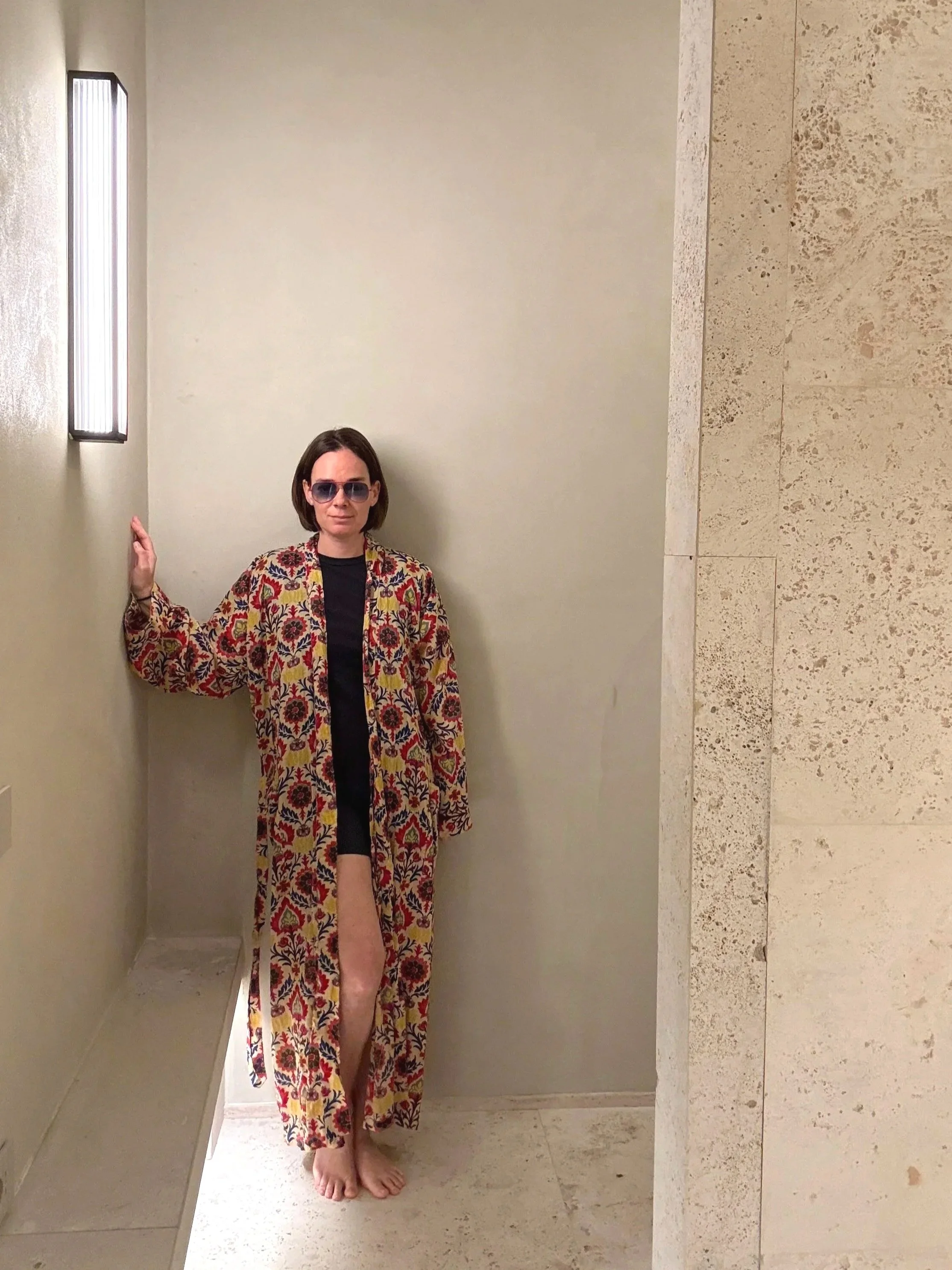 Vibrant Patterned Long Kimono